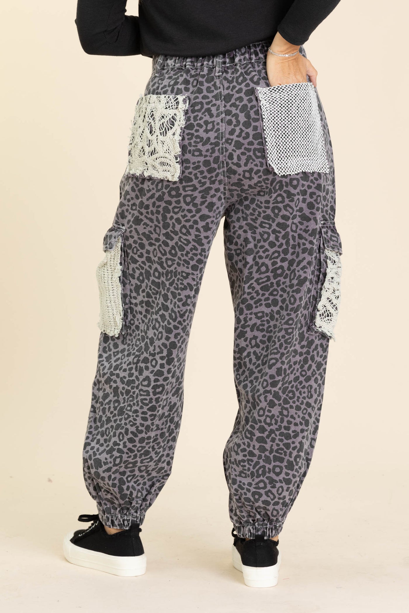 Drawstring Crochet Pants With Cargo Pockets