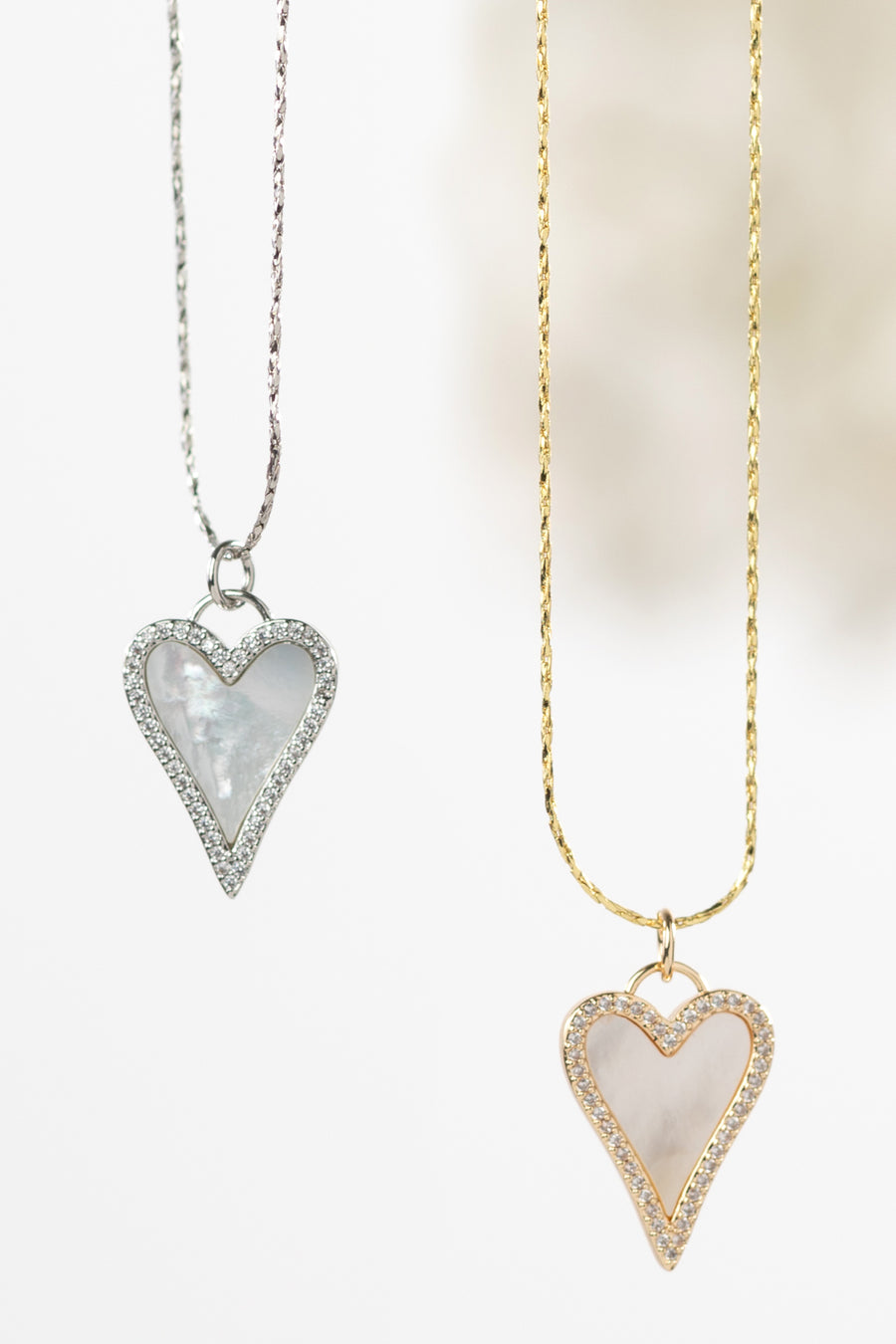 Outline Rhinestone Heart Charm