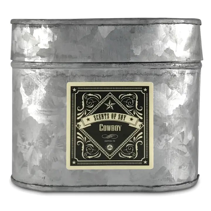 Galvanized Oval Tin Soy Candles