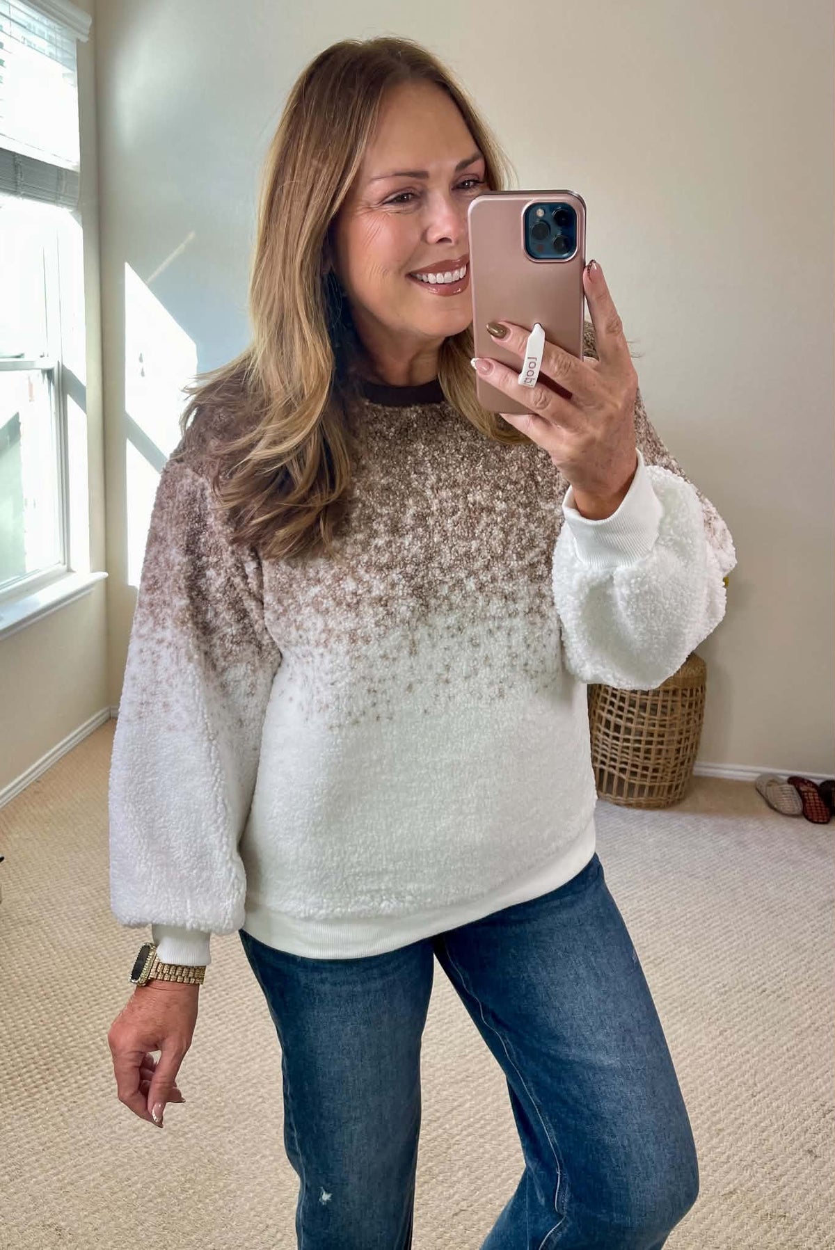Ombre Sherpa Sweatshirt