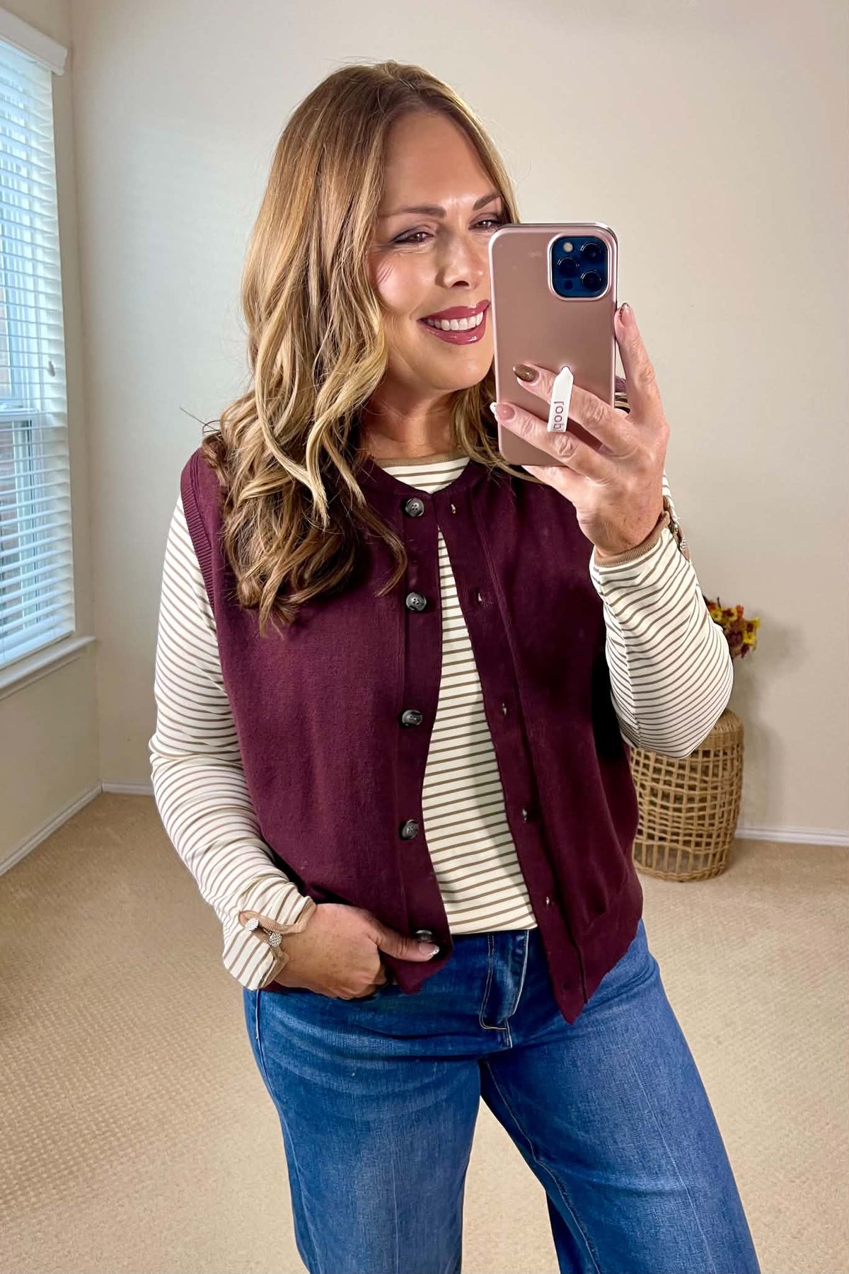 Staccato Button Down Light Sweater Vest
