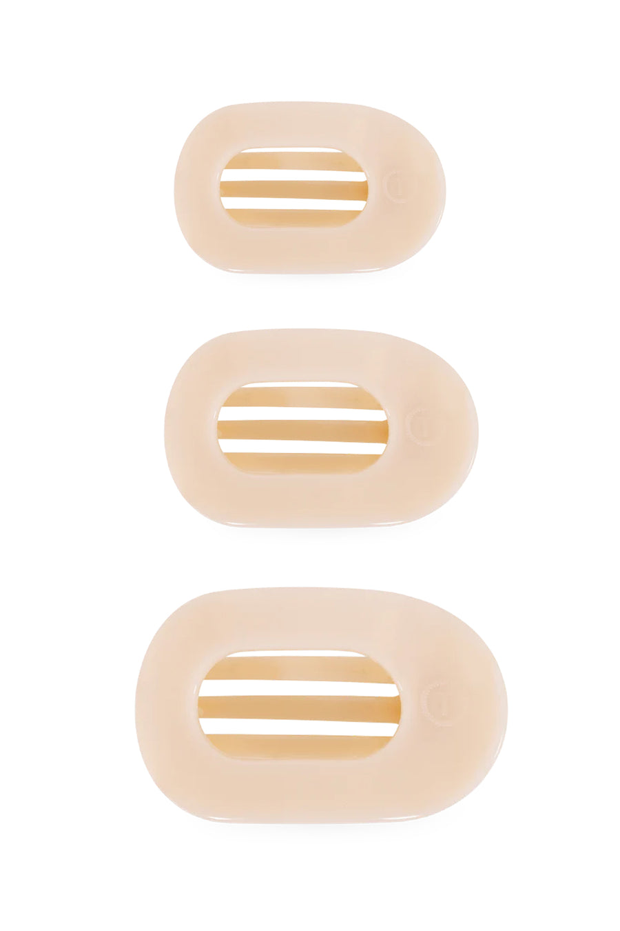 Almond Beige Flat Round Hair Clip