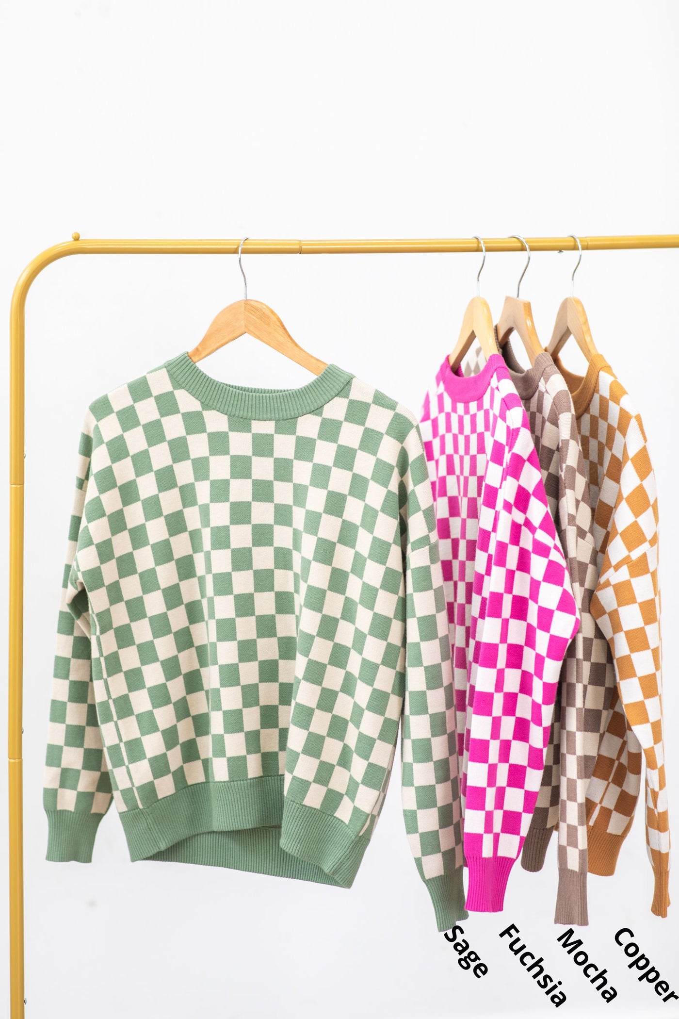 Checkerboard Knit Sweater · Filly Flair