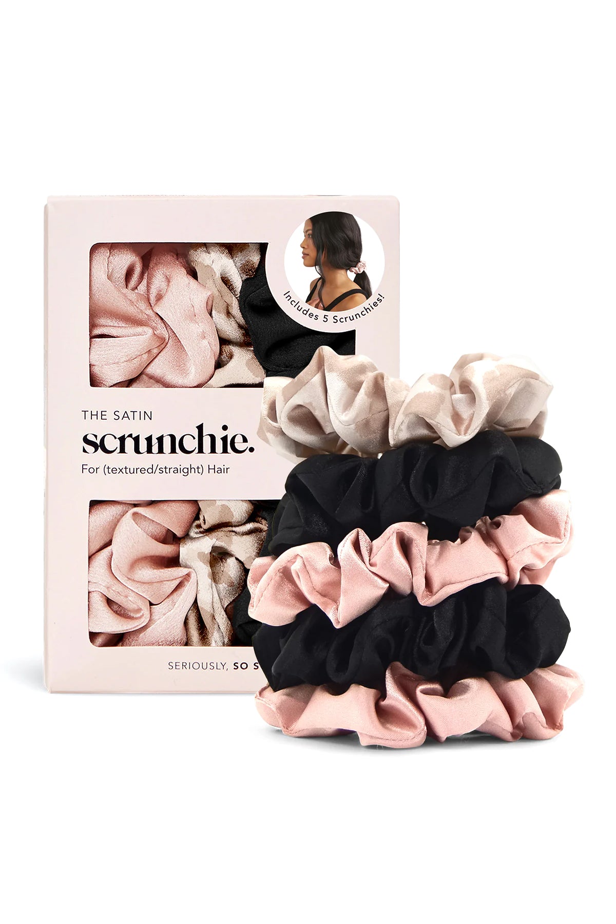 5-Pack Satin Scrunchies