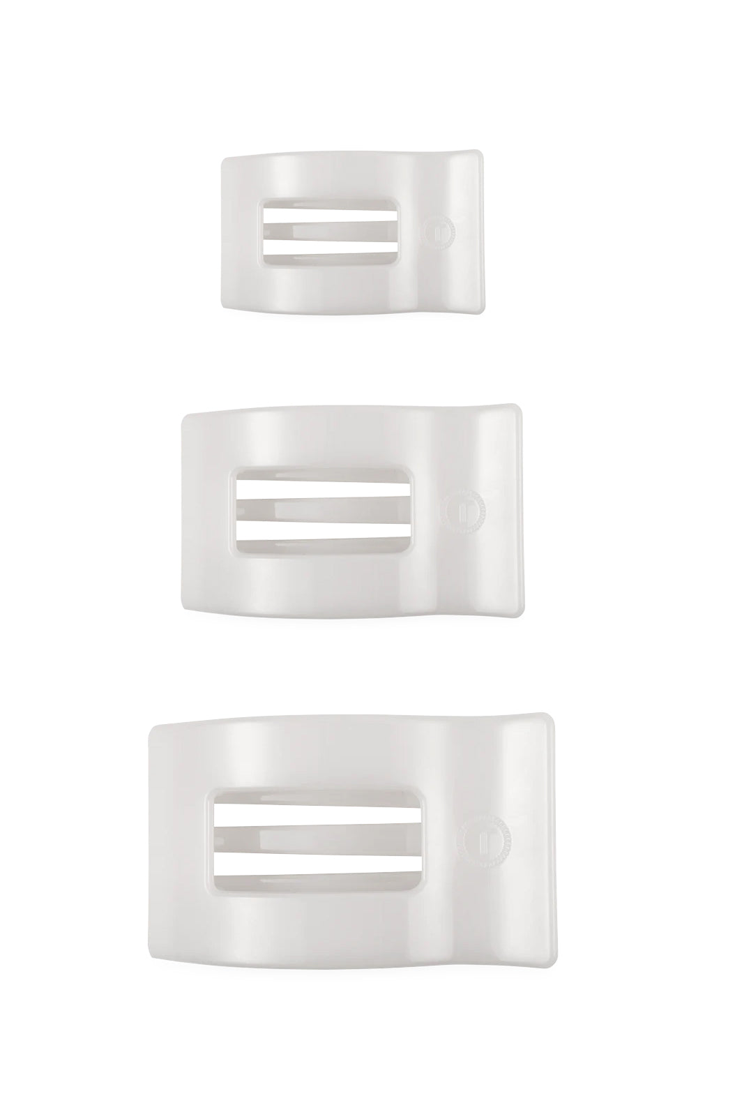 Coconut White Flat Rectangle Hair Clip