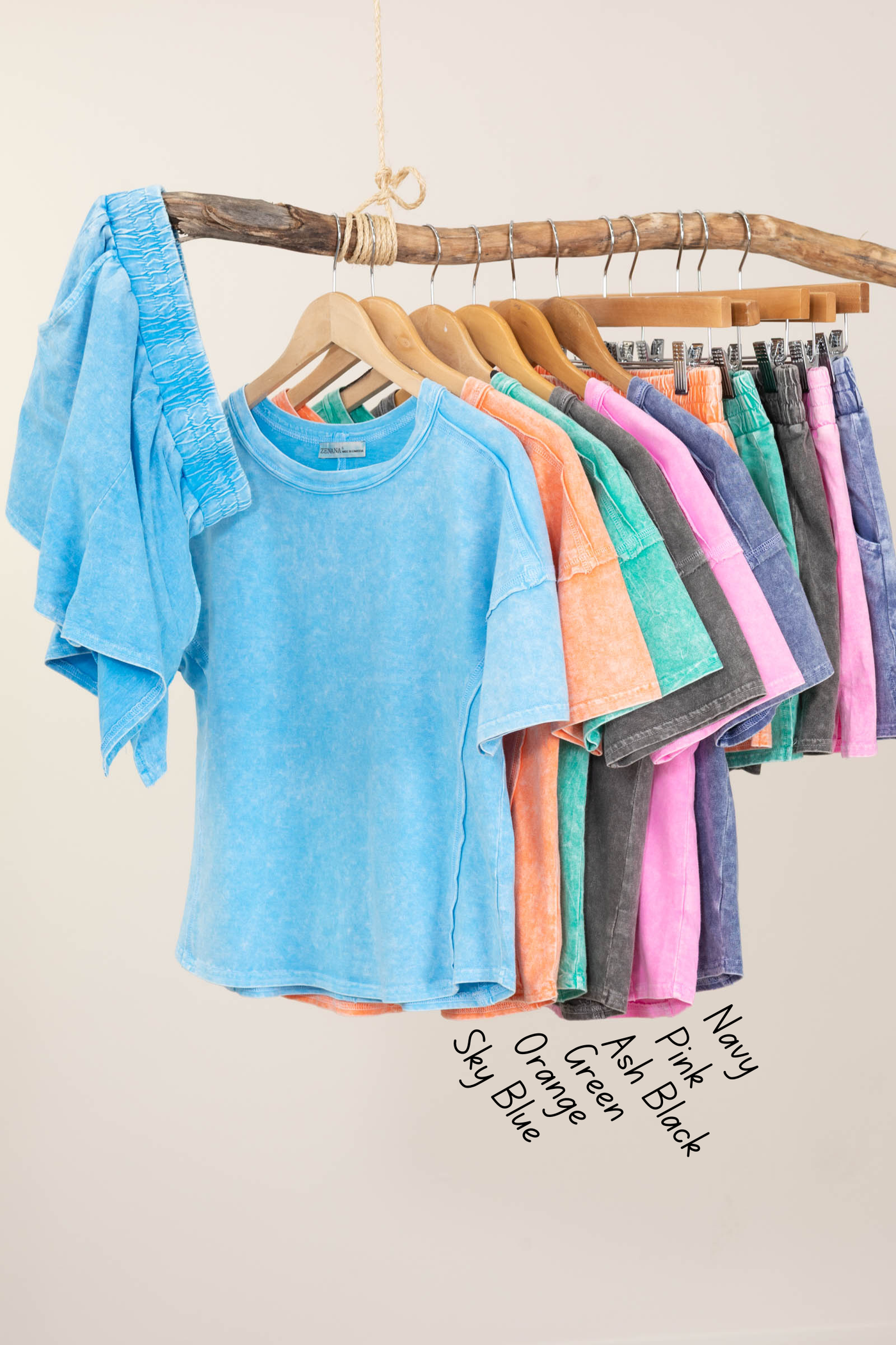 Halo Snow Washed Short Sleeve Tee & Shorts Set