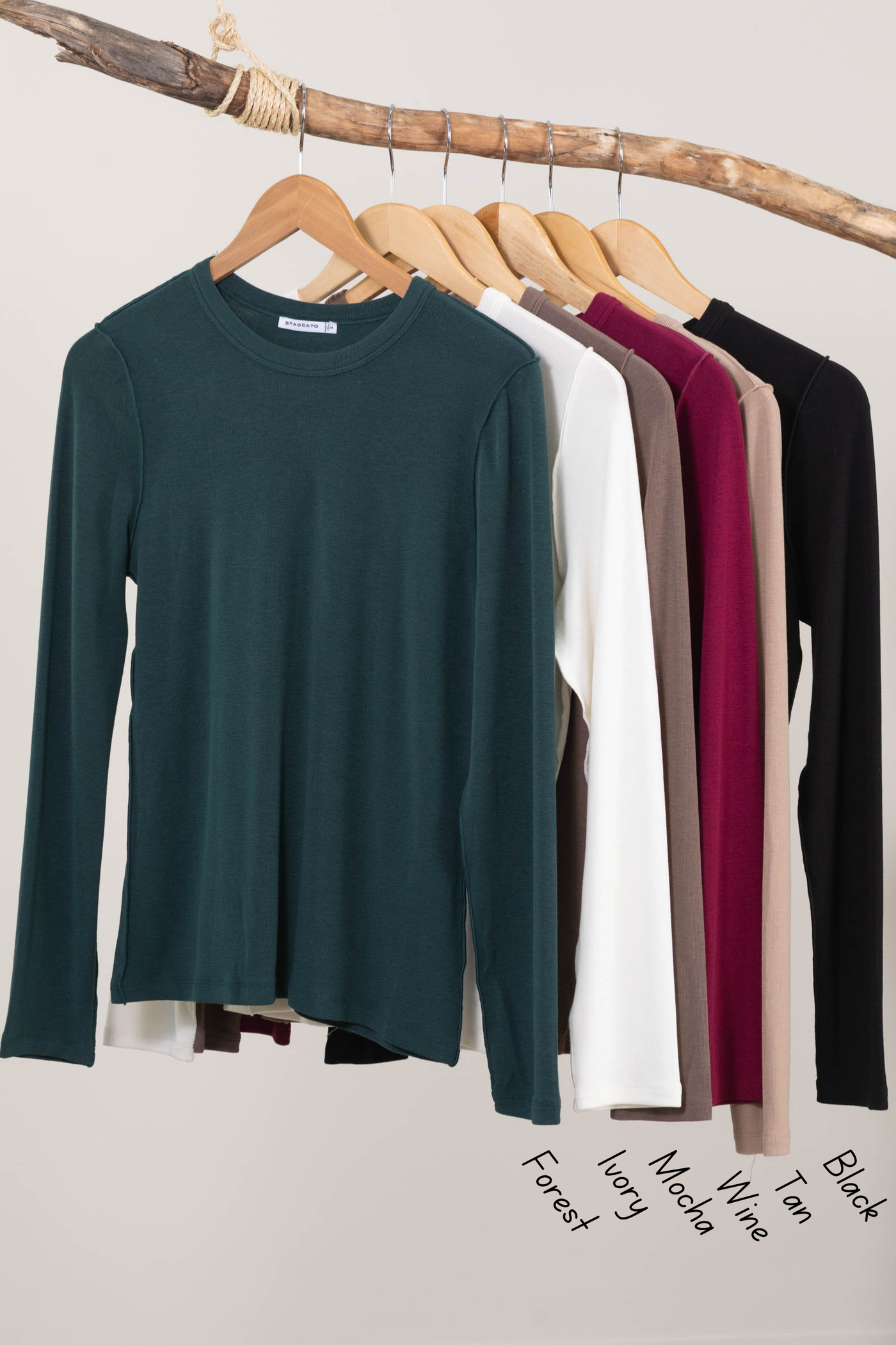 Reverse Seam Detail Basic Knit Long Sleeve Top