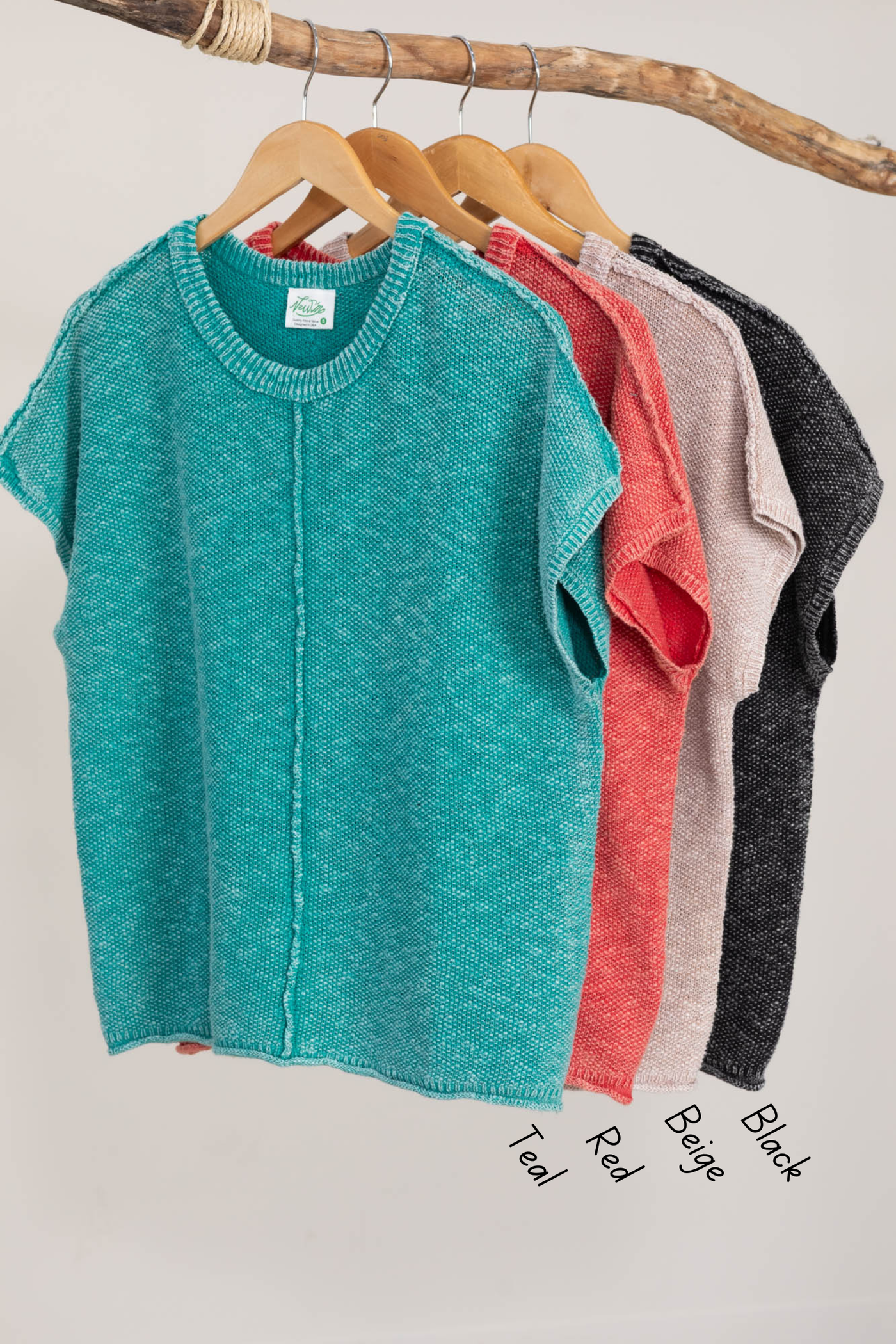 Mineral Washed Knit Casual Sweater Tops