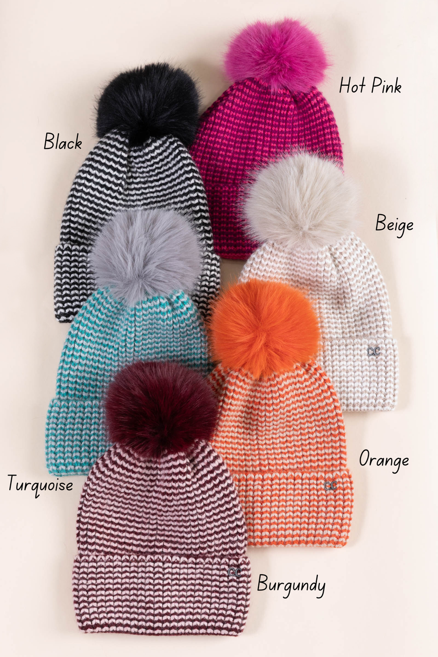 Two Tone Angora Cuff Beanies