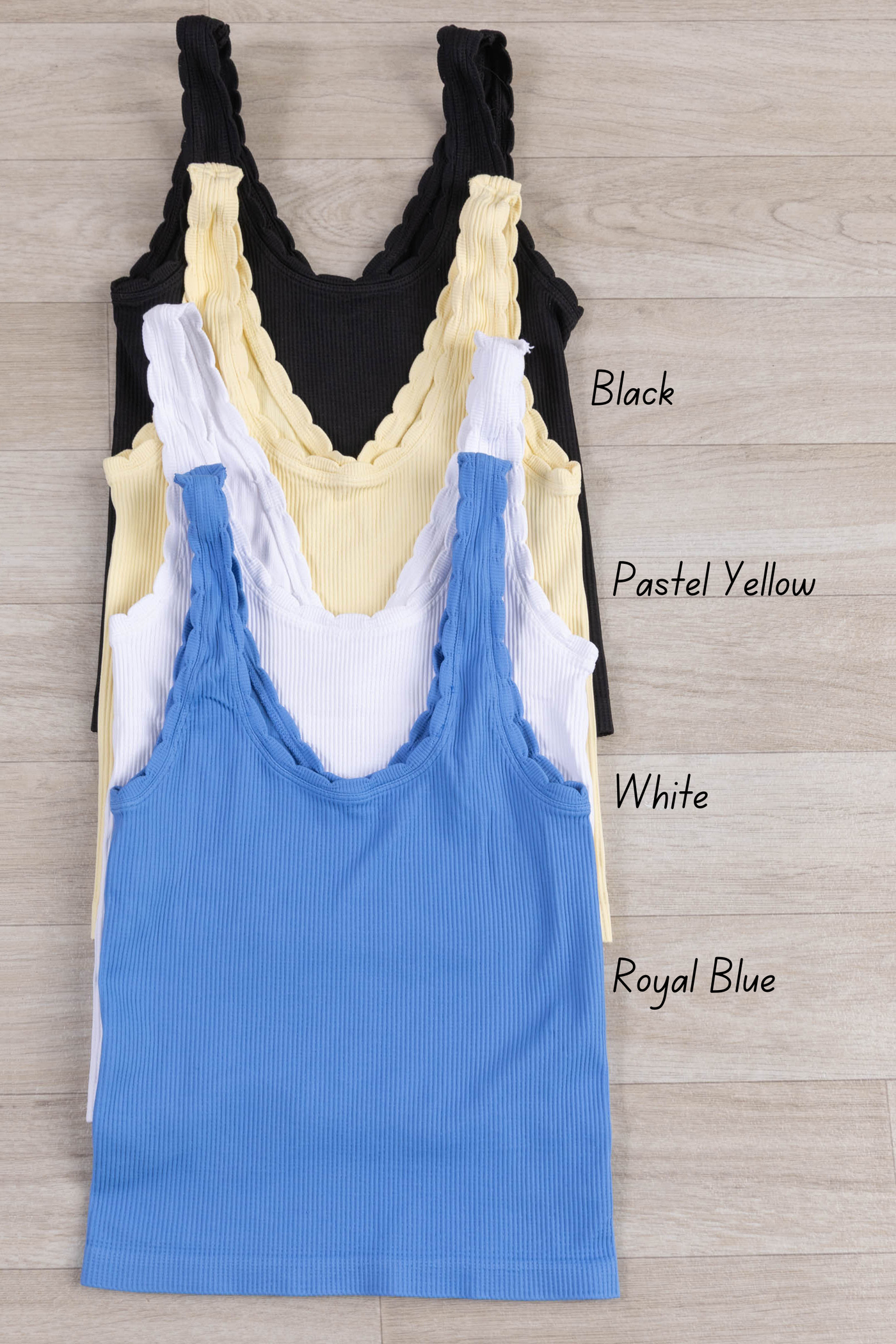 Reversible Scallop Edge Knit Tank Tops