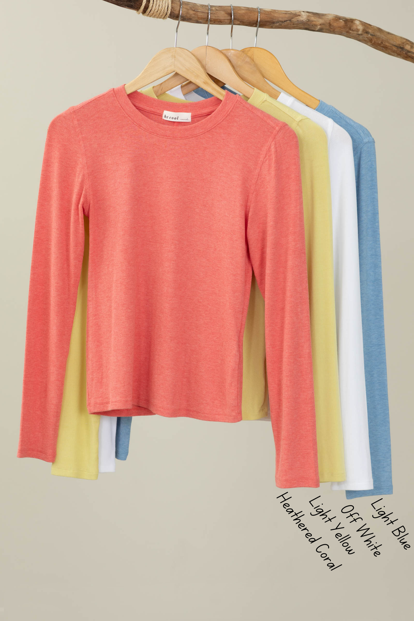 Ribbed Long Sleeve Basic Knit Top