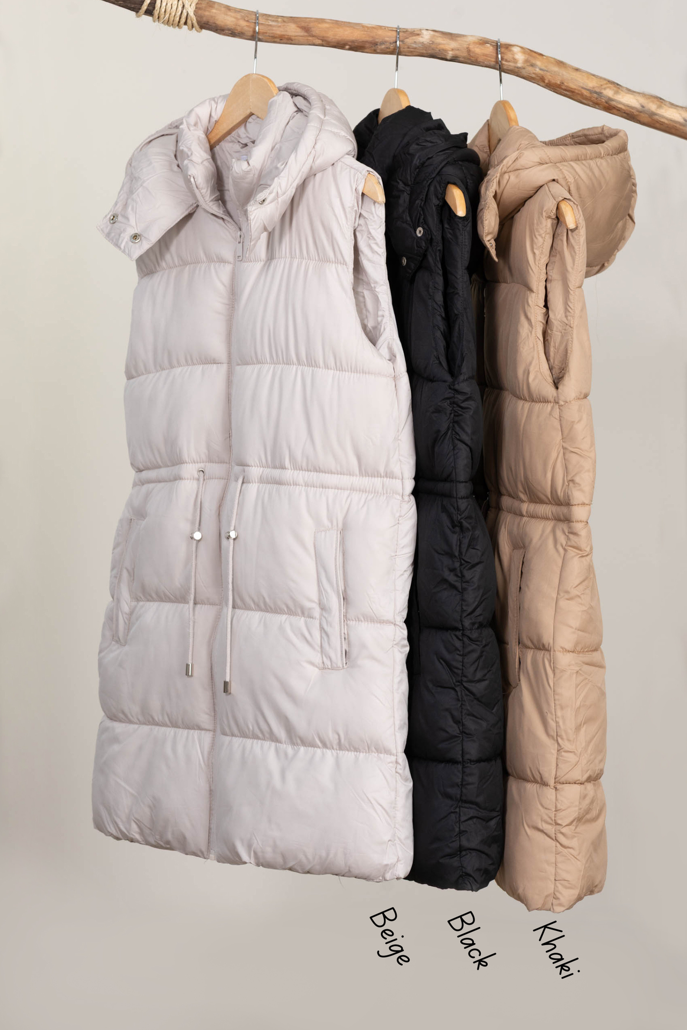 Quilted High Collared Puffer Vests