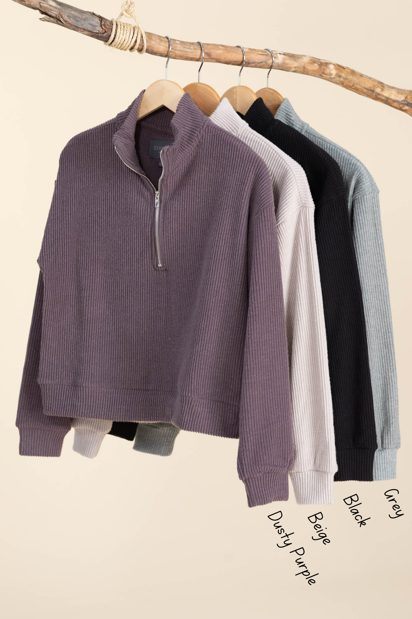 Half Zip Mock Drop Shoulder Knit Sweatshirts