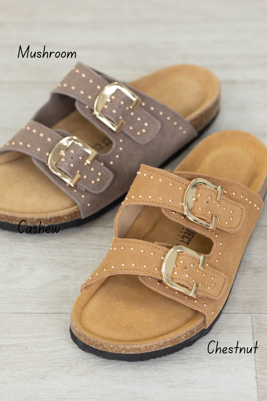 Studded Double Strap Sandals