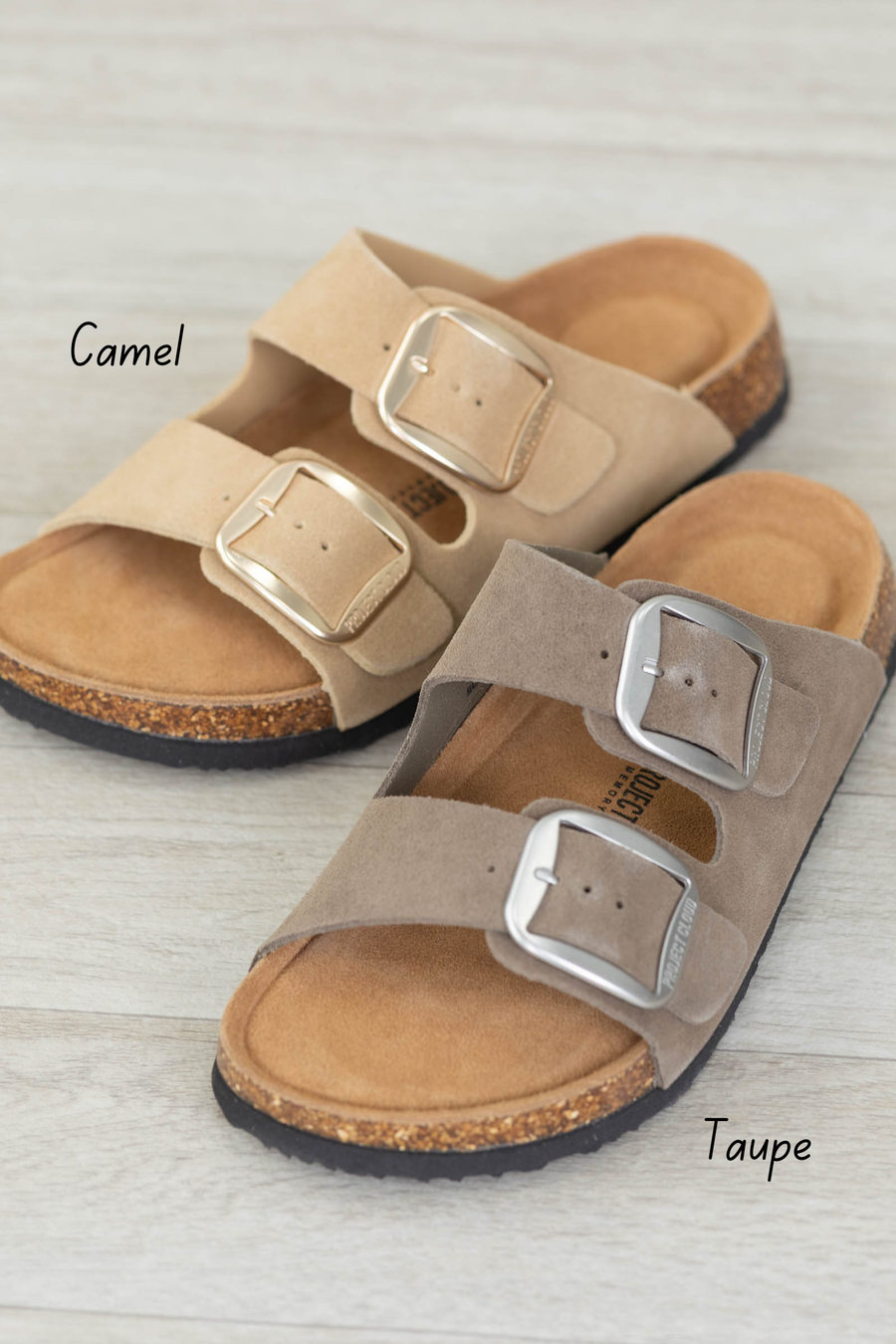 Double Strap Sandals With Buckles