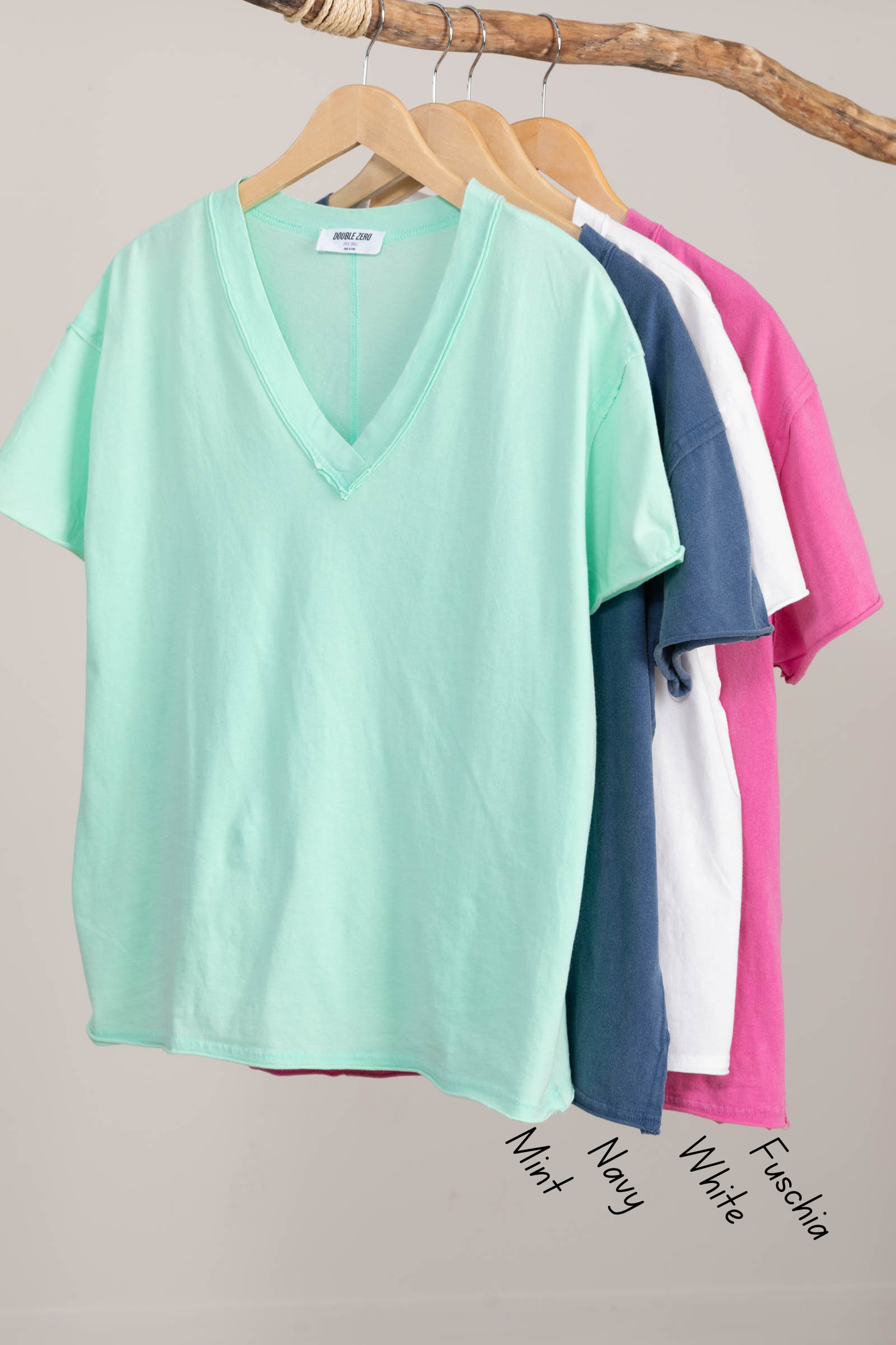 Washed V- Neck Oversized Knit Tee