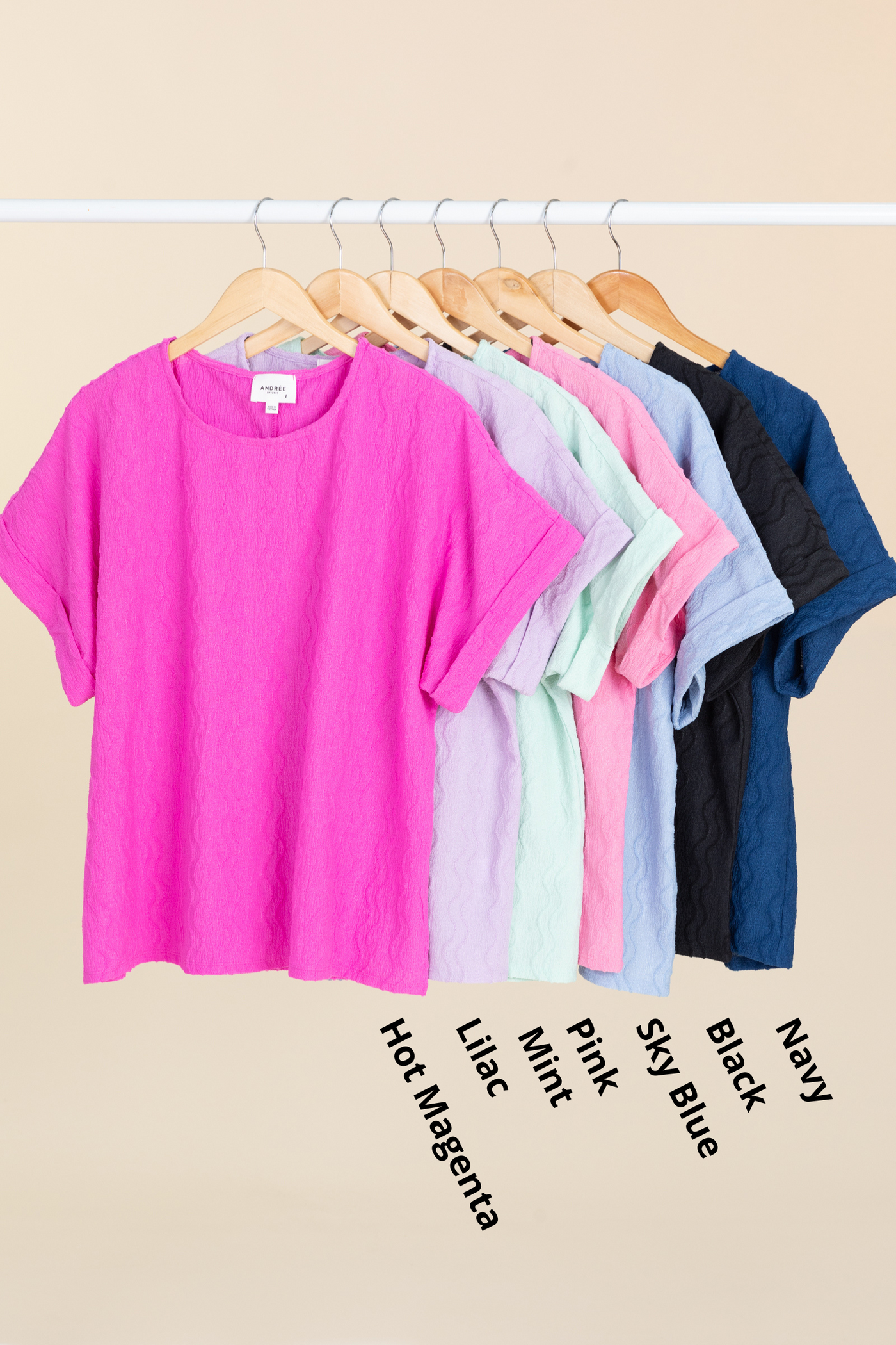 Textured Short Sleeve Top