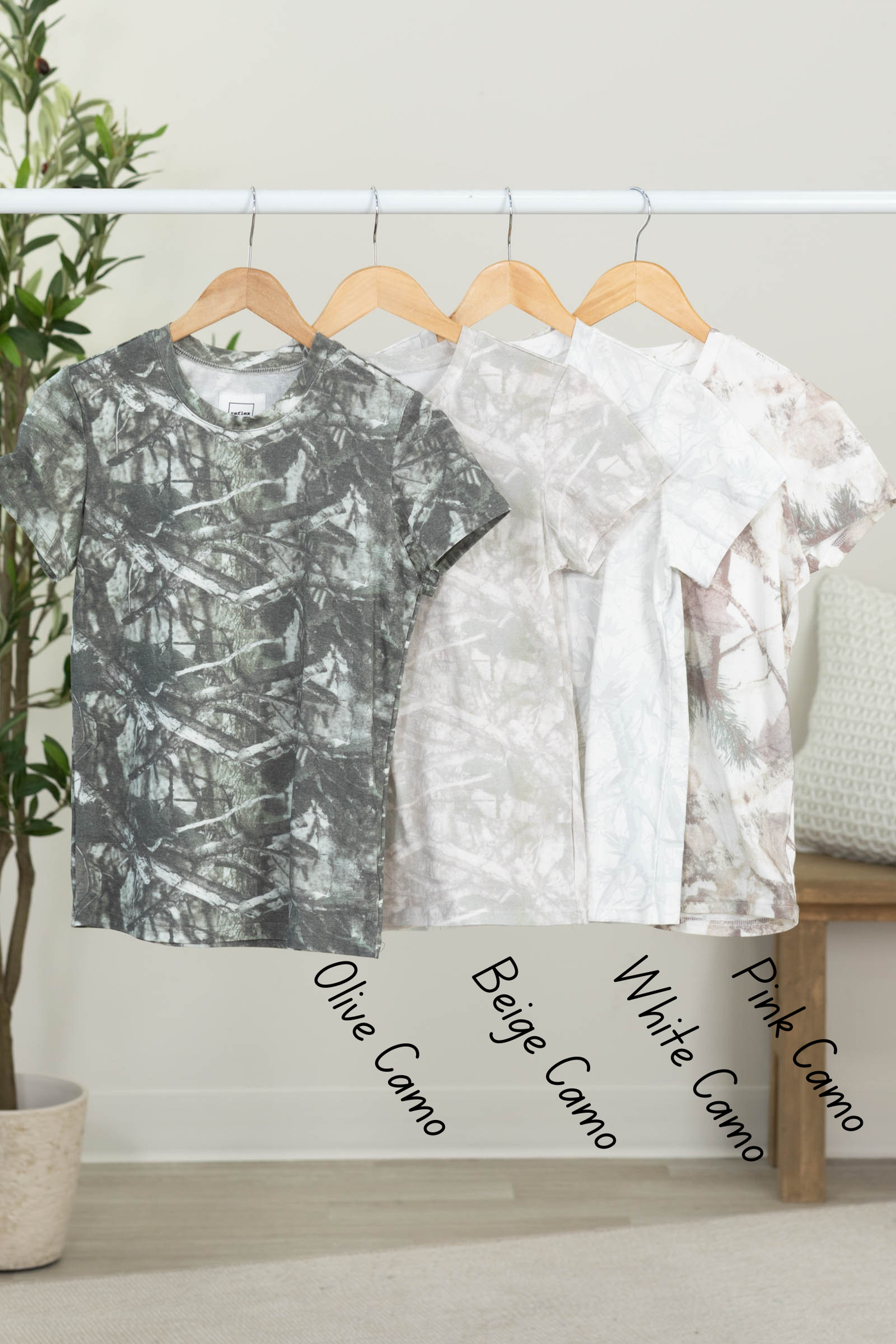 Basic Short Sleeve Camo Knit Tee