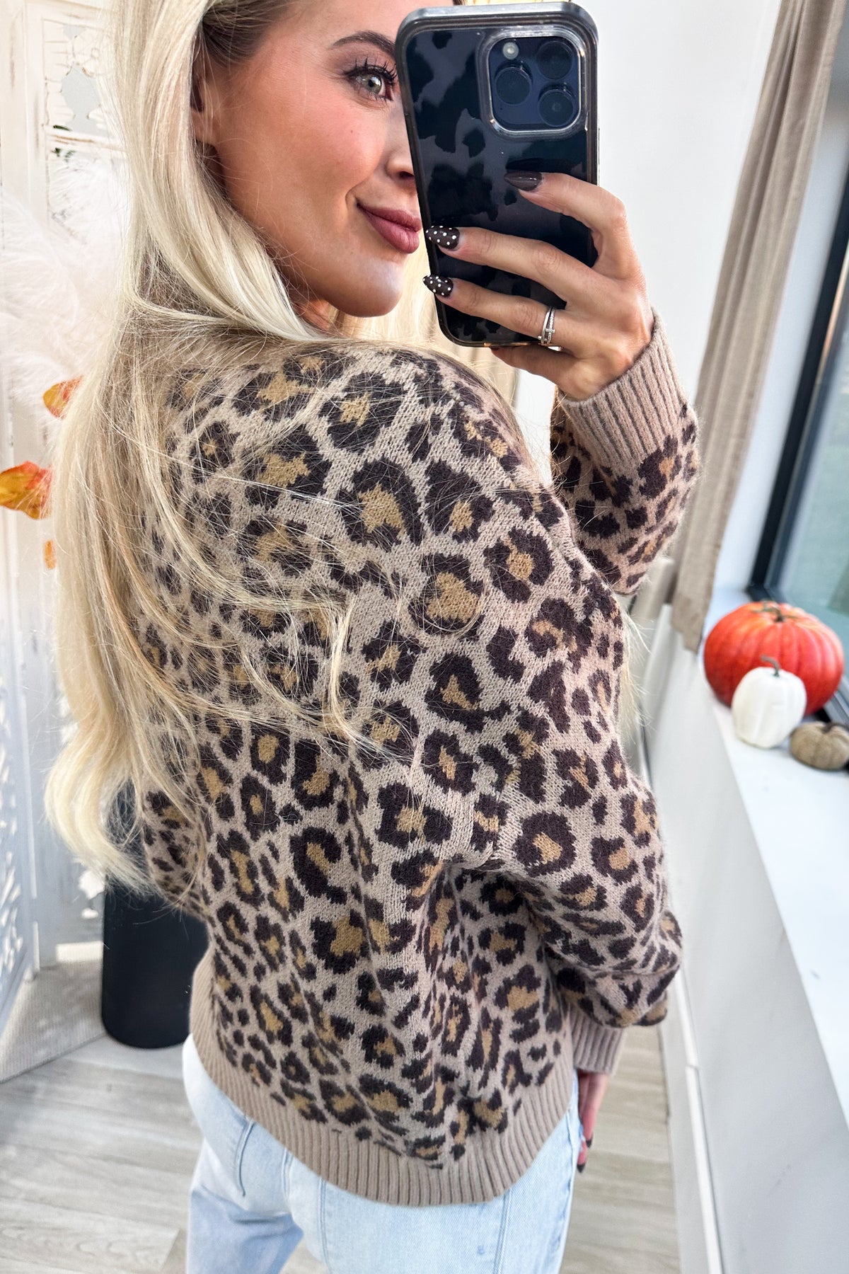 Light Mocha Leopard Button Up Cardigan