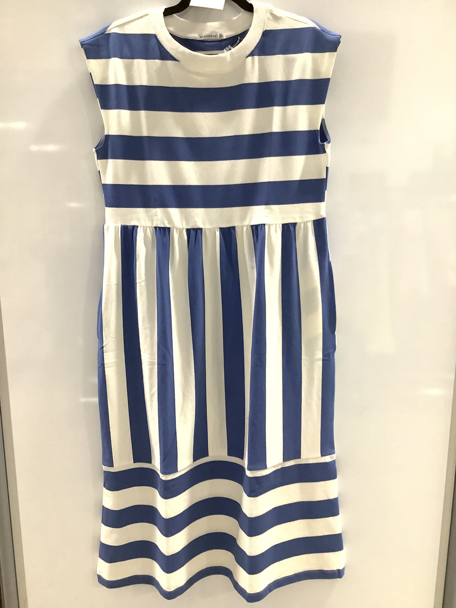Striped Midi Dresses With Pockets