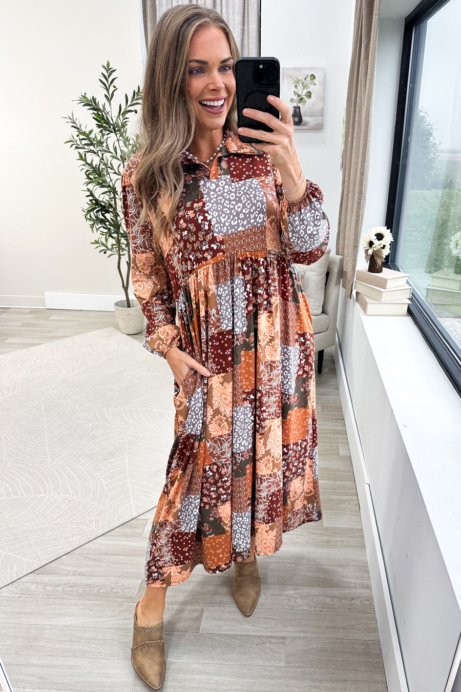 Sienna Floral Paisley Patchwork Babydoll Dress