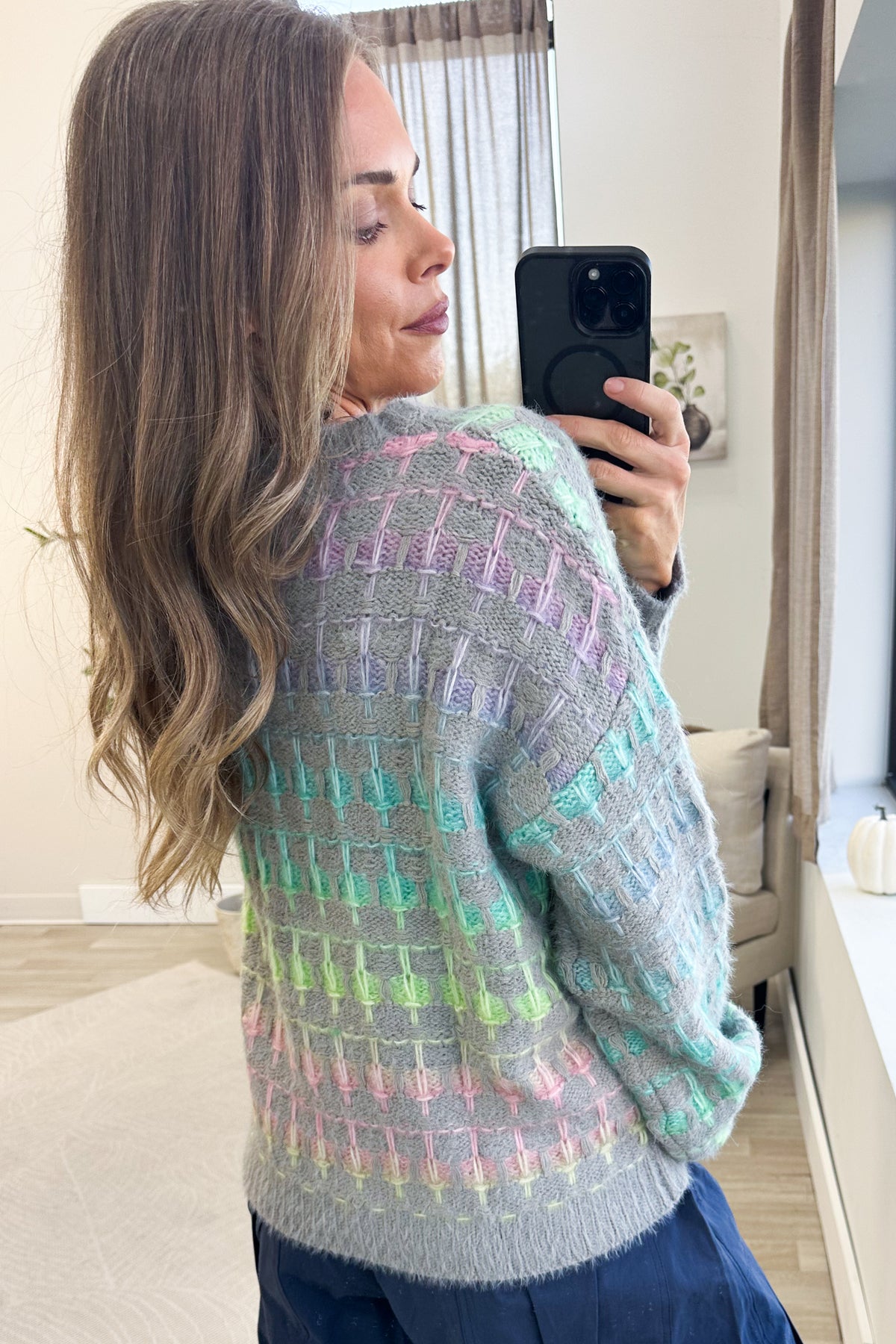 Grey Multicolor Ombre Sweater