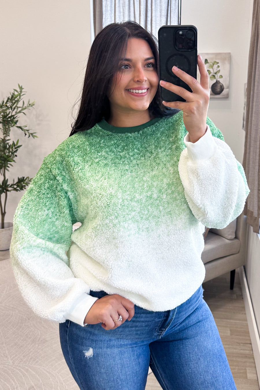 Ombre Sherpa Sweatshirt
