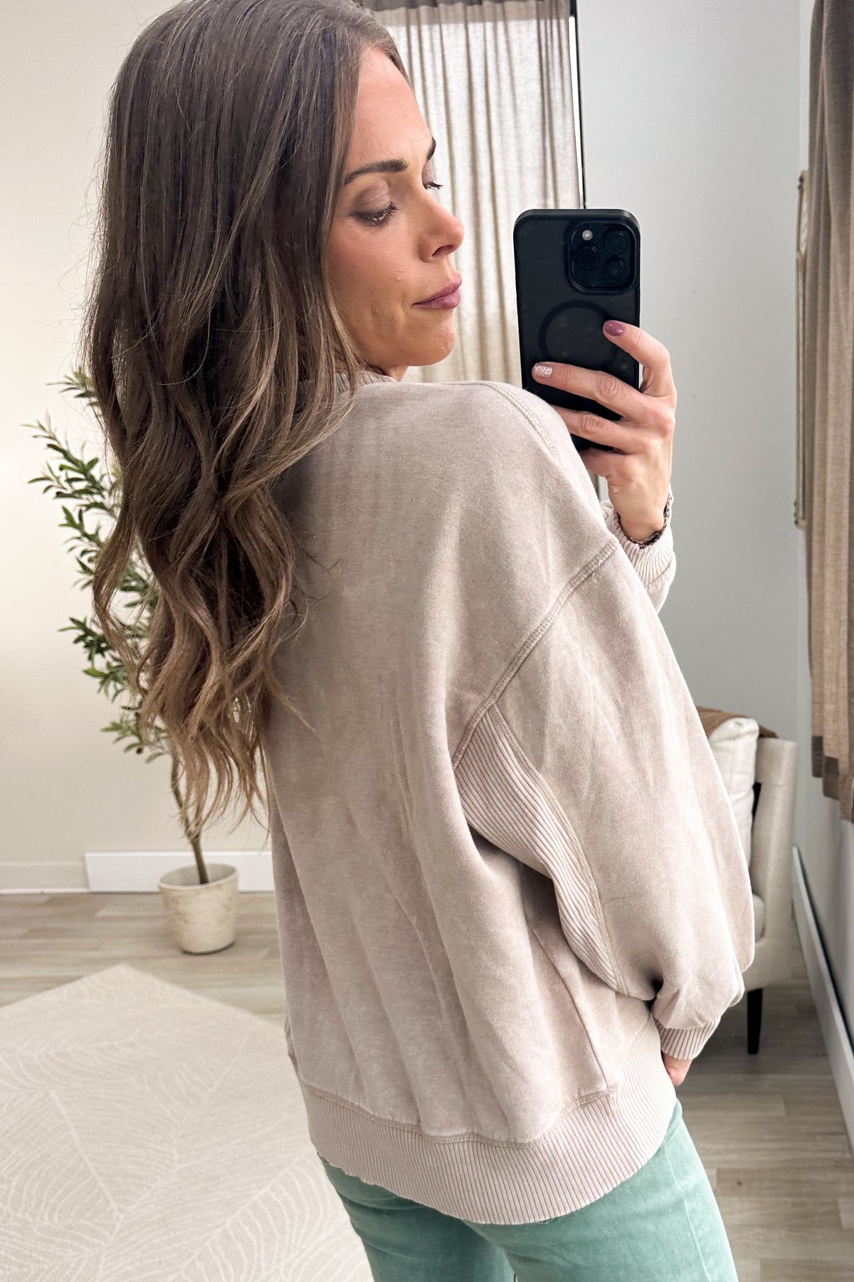 Acid Wash Fleece Sweatshirt