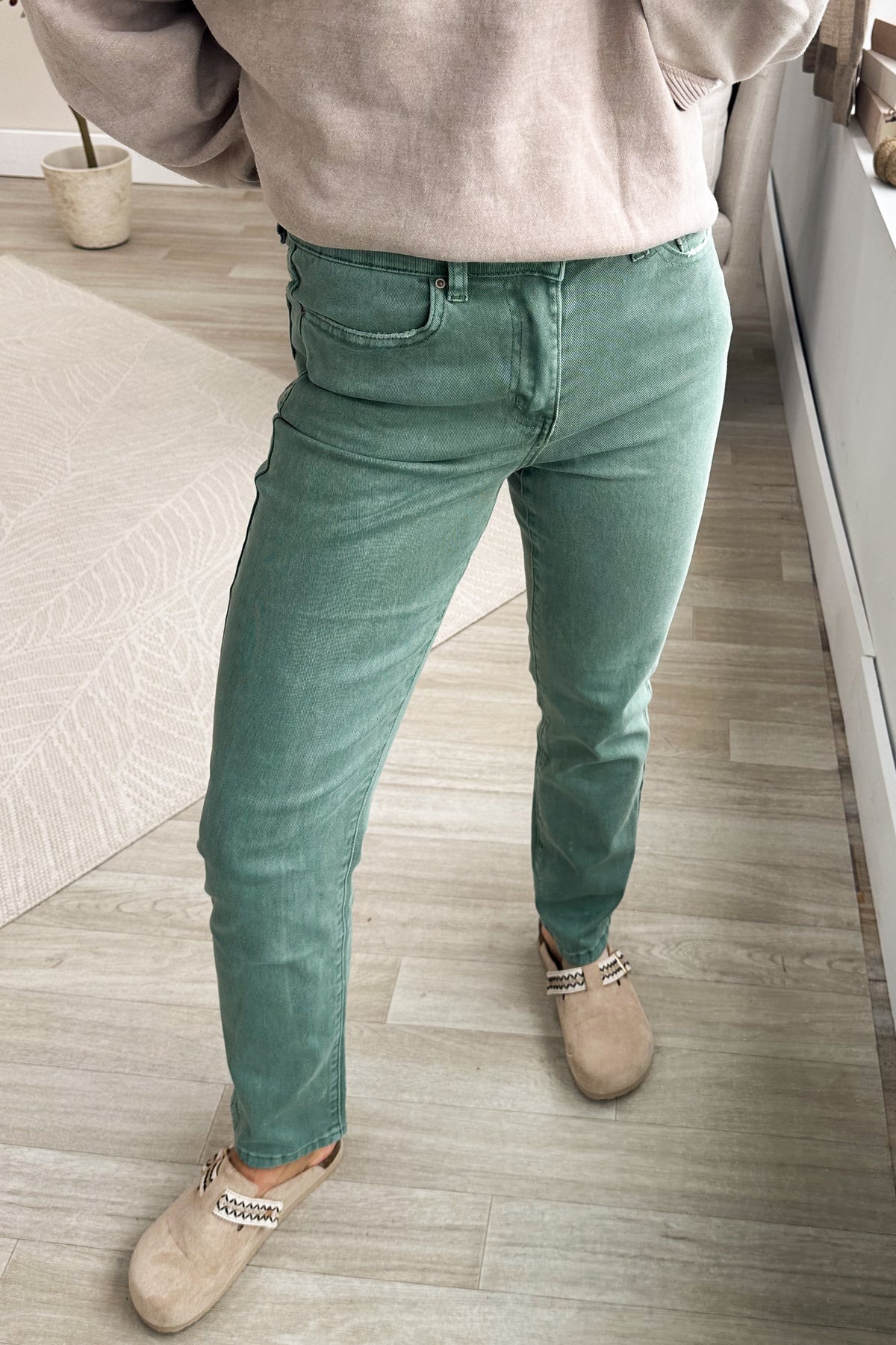 Washed Straight Leg Pants