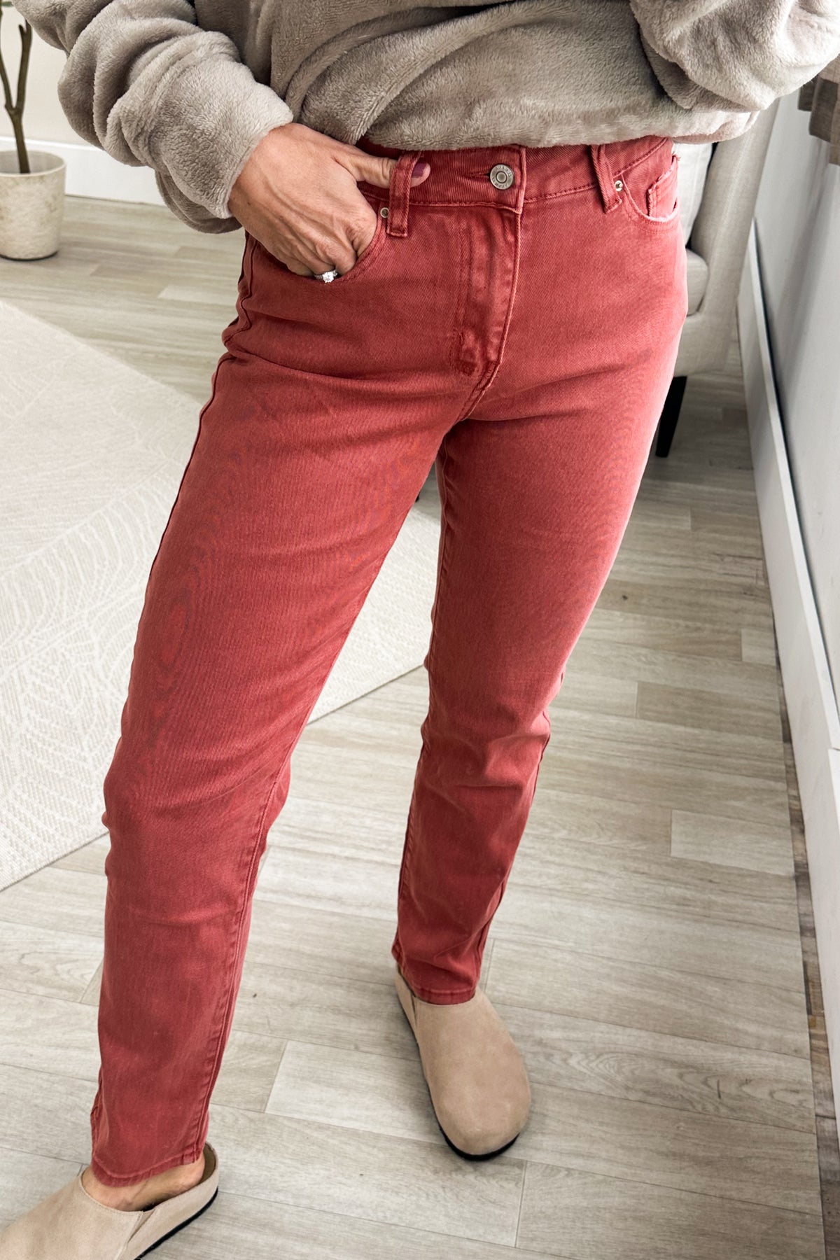 Washed Straight Leg Pants