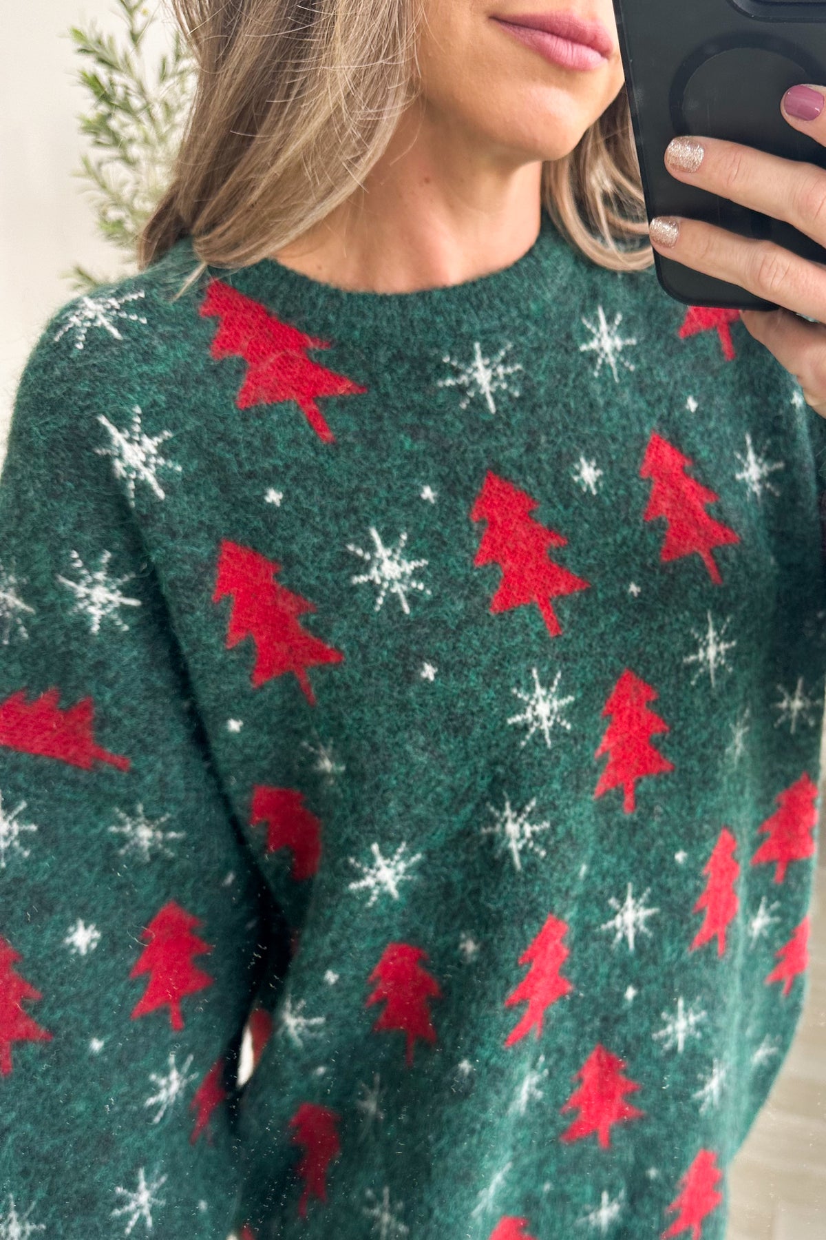 Evergreen All Christmas Pattern Knit Sweater