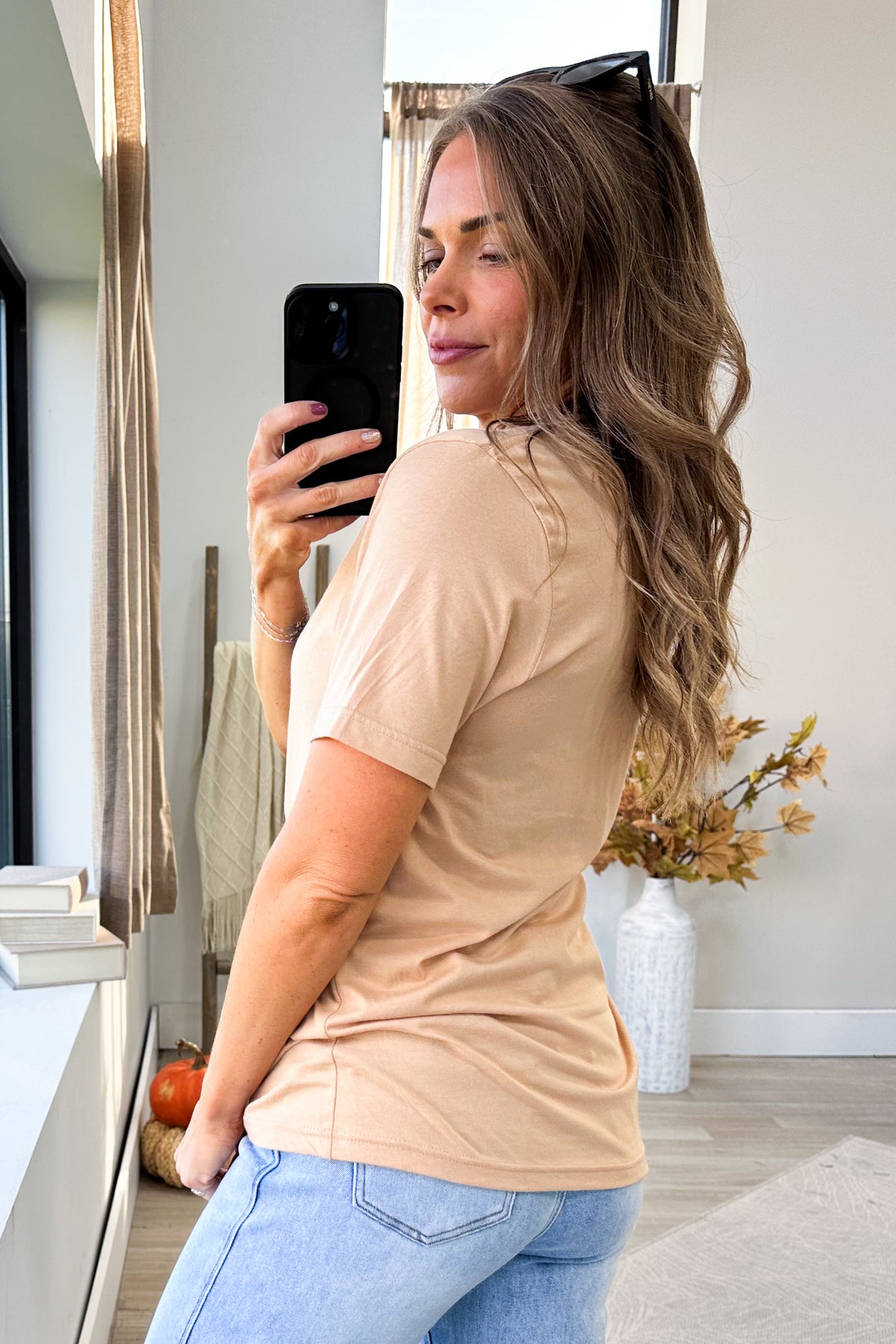 Light Tan Hold Your Horses Knit Tee