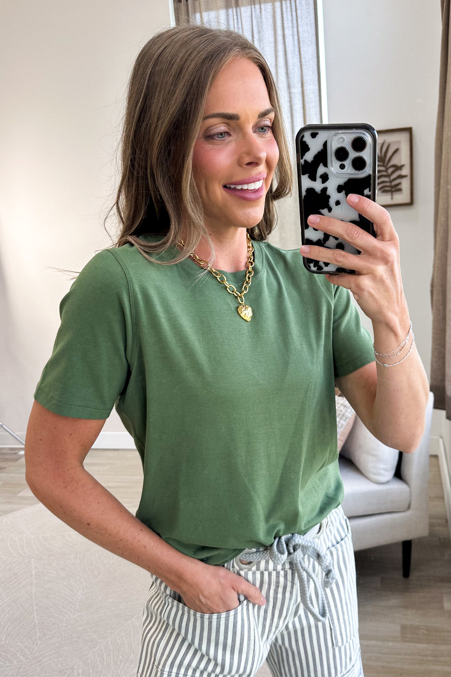True Classic Simple Cotton Short Sleeve Knit Tee