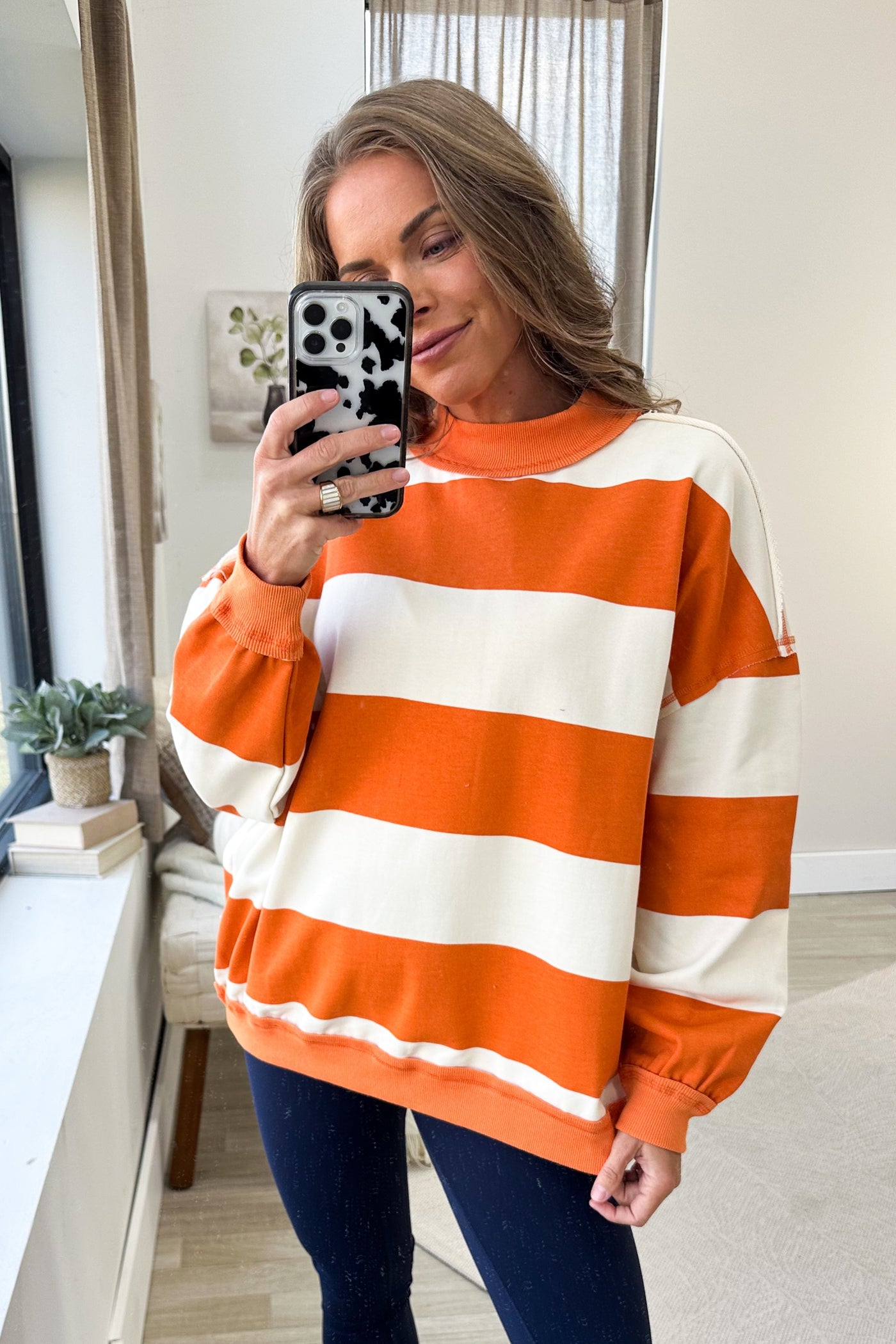 Game Day Reversible Football Mock Neck Sweatshirt