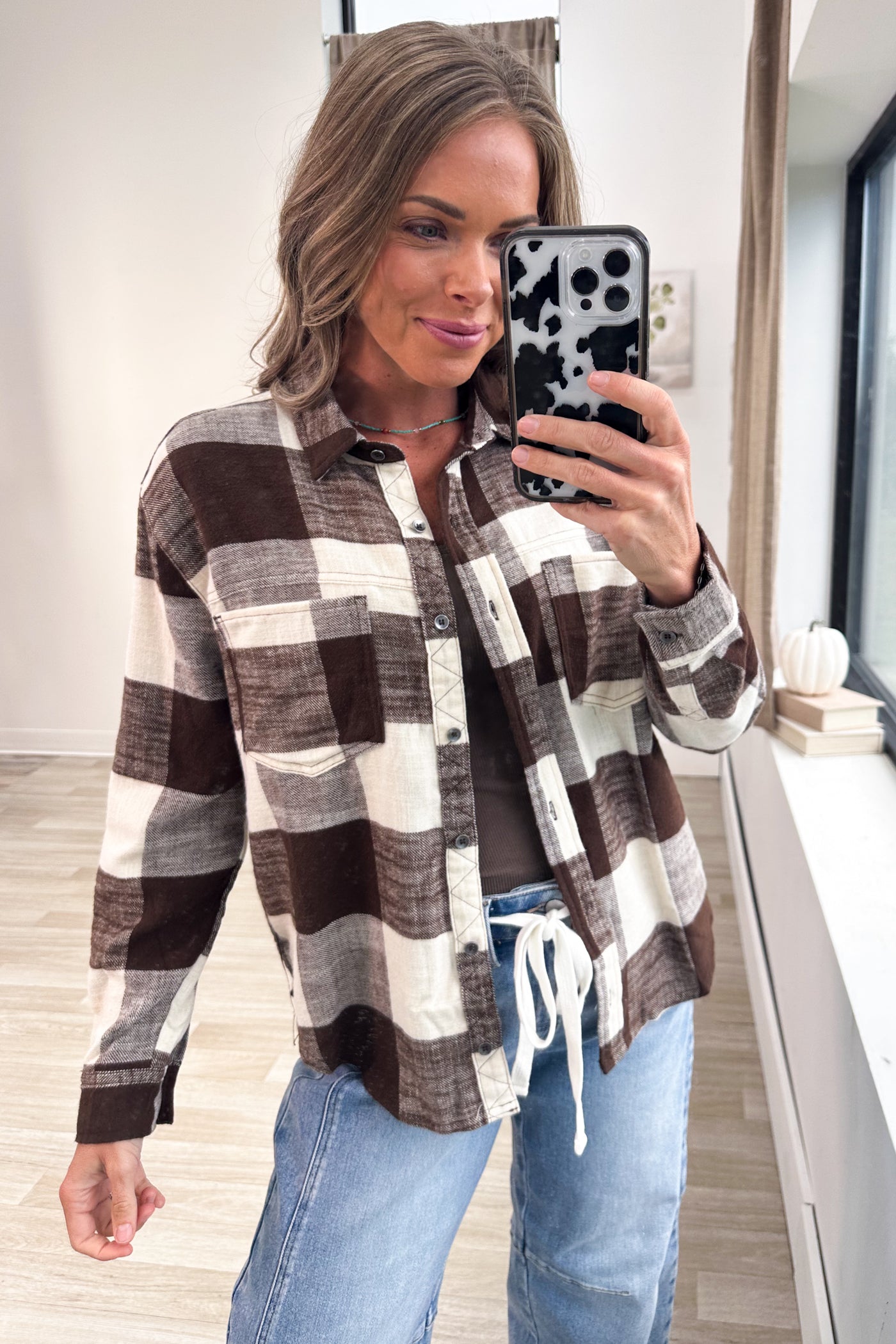 Button Down Long Sleeve Flannel Shirt
