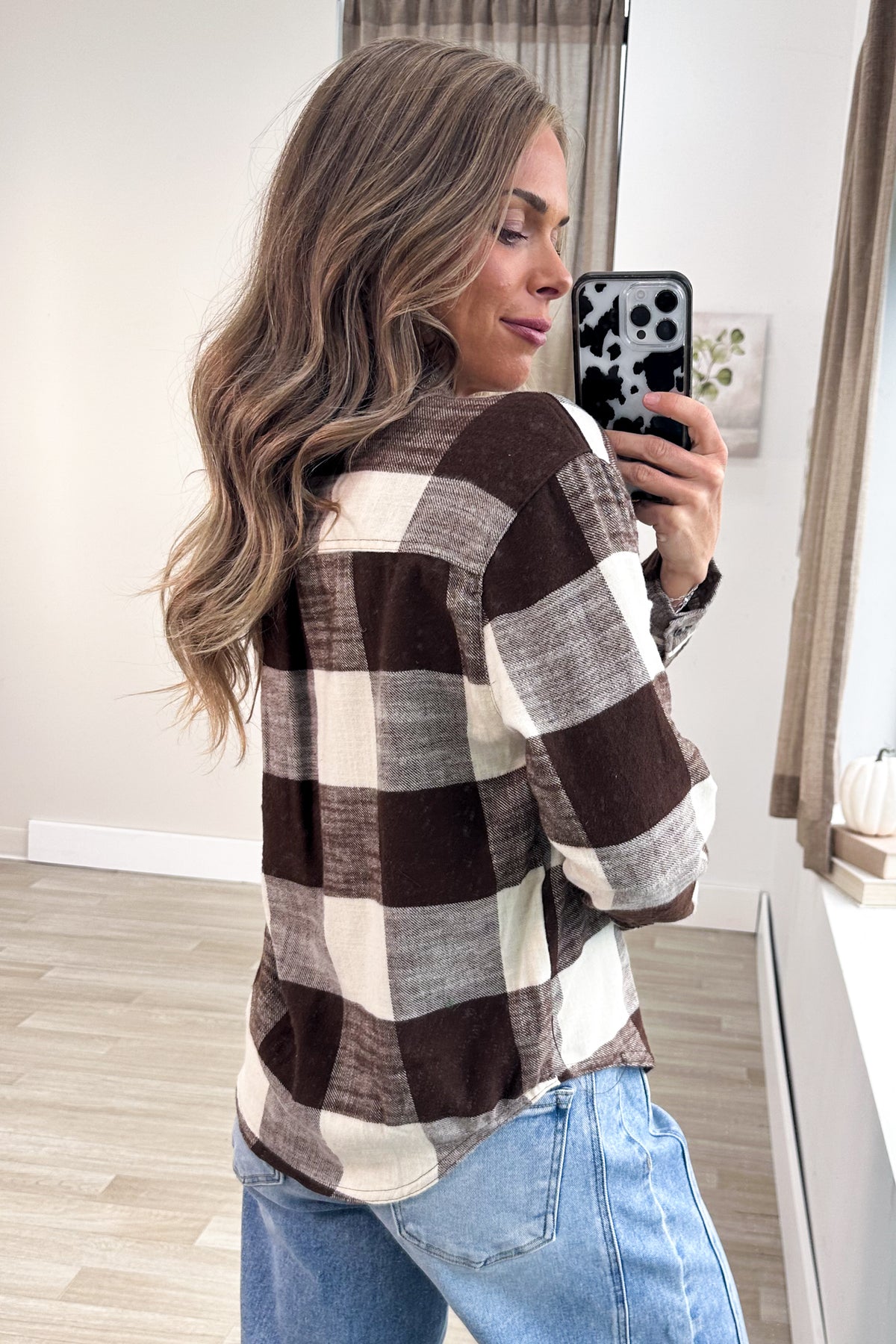 Button Down Long Sleeve Flannel Shirt