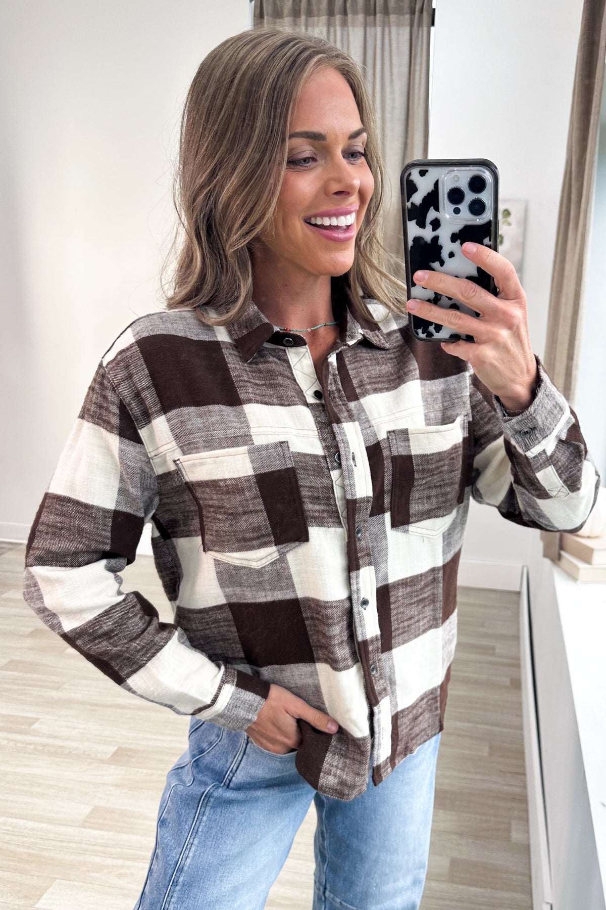Button Down Long Sleeve Flannel Shirt