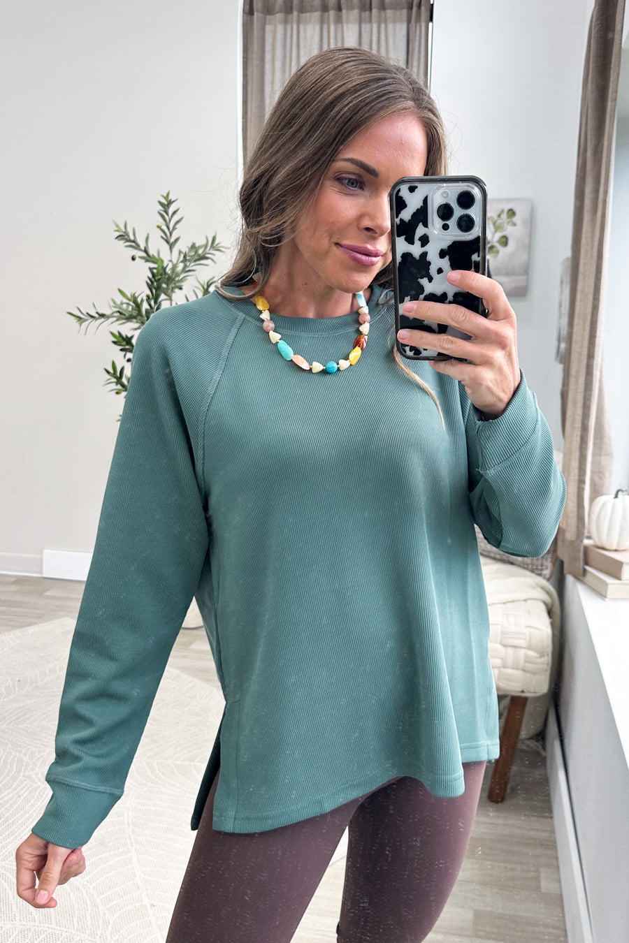 Luxe Rib Raglan Long Sleeve Knit Top
