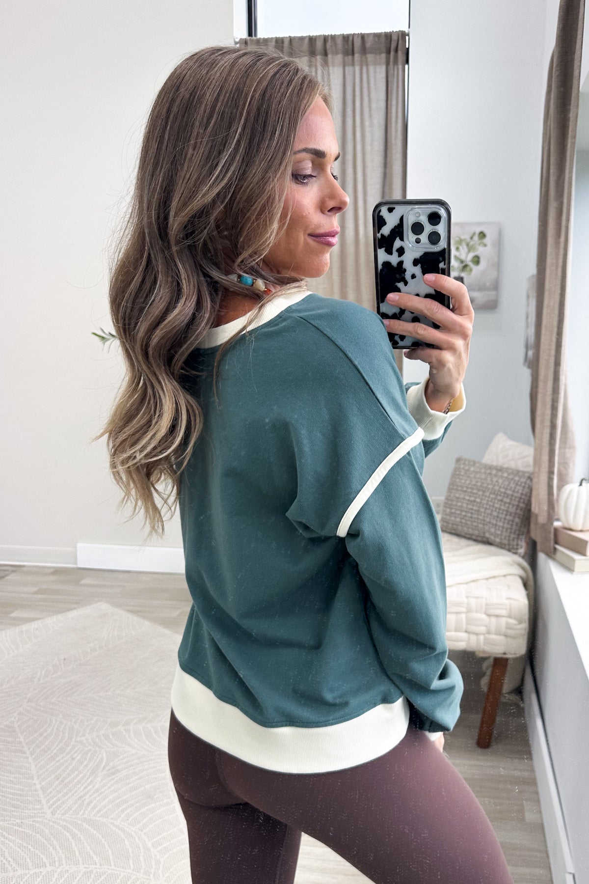 French Terry Drop Shoulder Knit Pullover