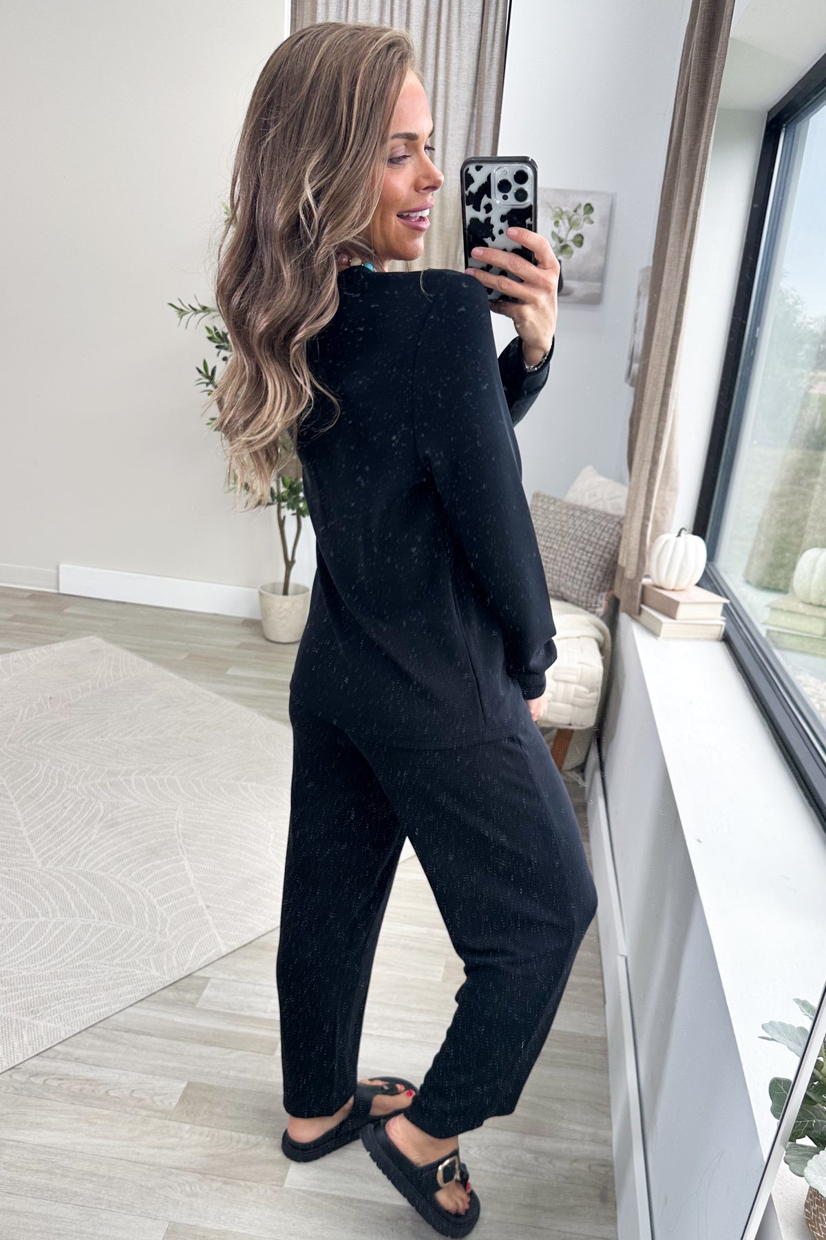 Black Essential Long Sleeve And Pants Set