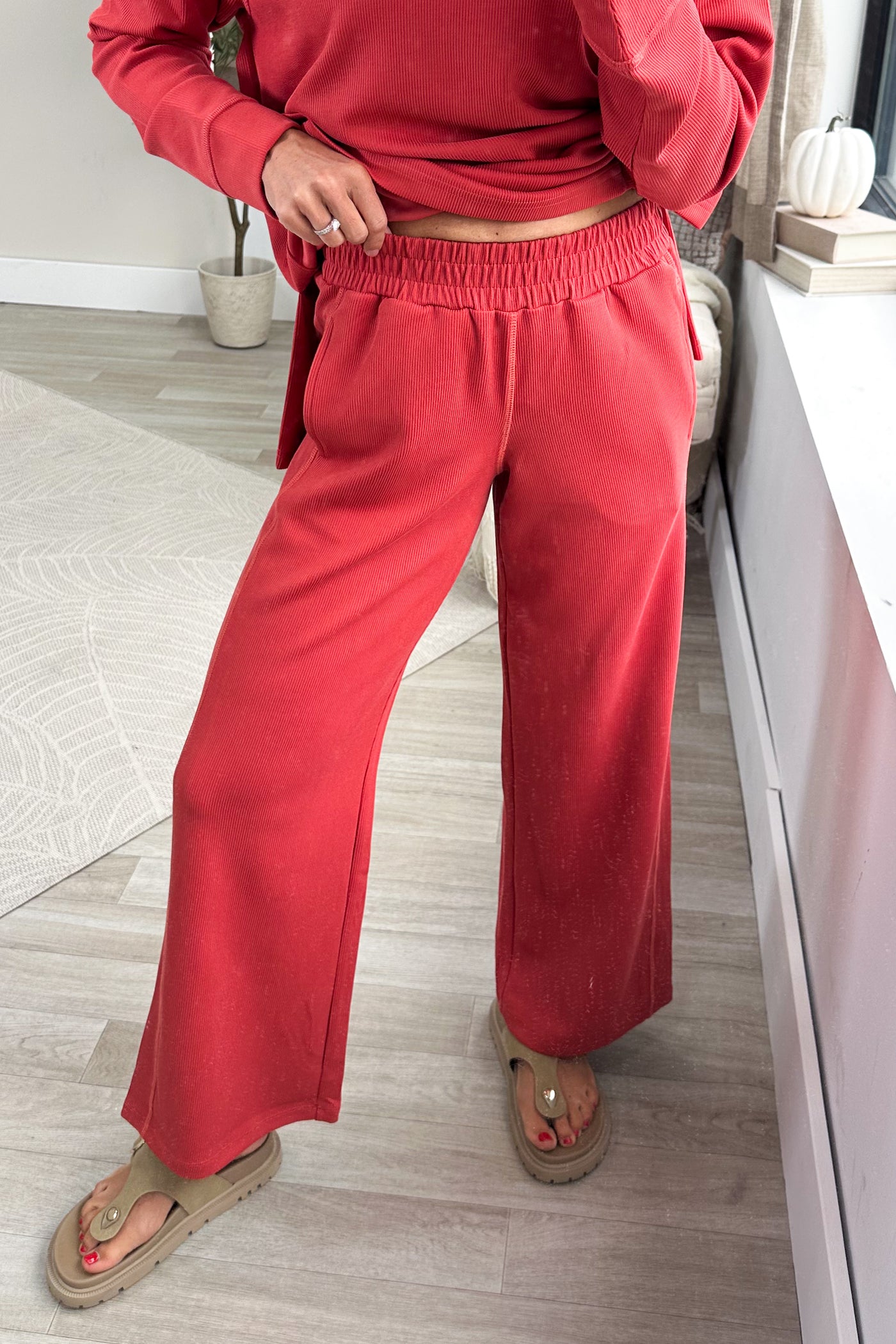 Luxe Ribbed Wide Leg Pants