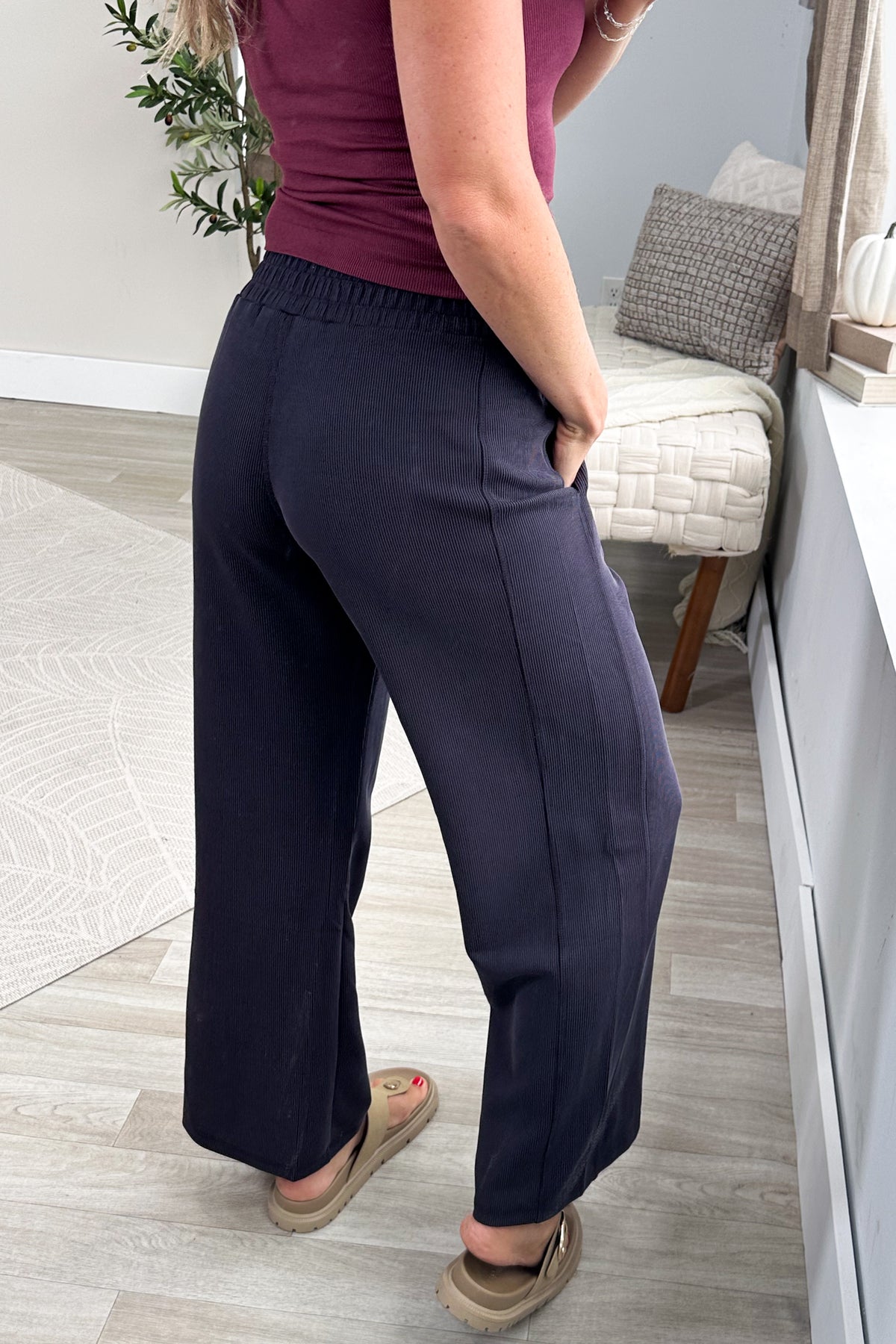 Luxe Ribbed Wide Leg Pants
