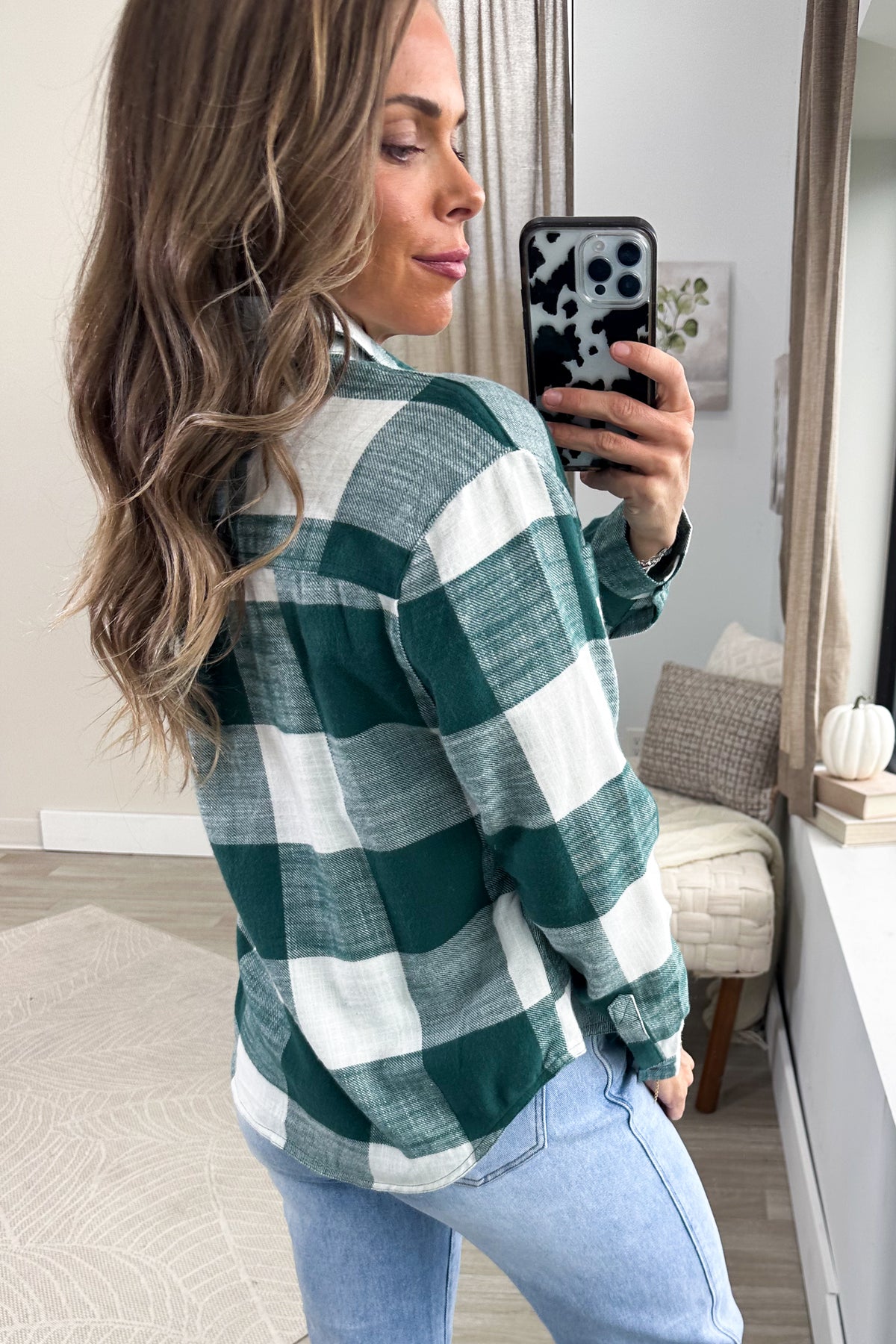Button Down Long Sleeve Flannel Shirt