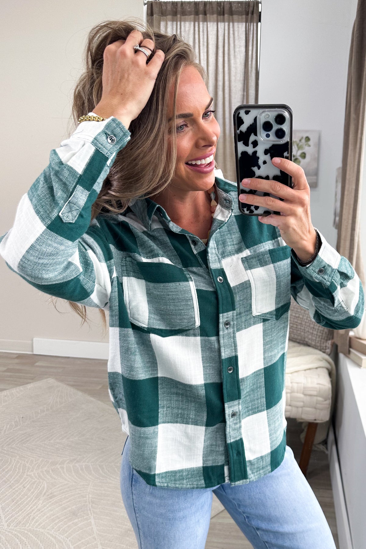 Button Down Long Sleeve Flannel Shirt