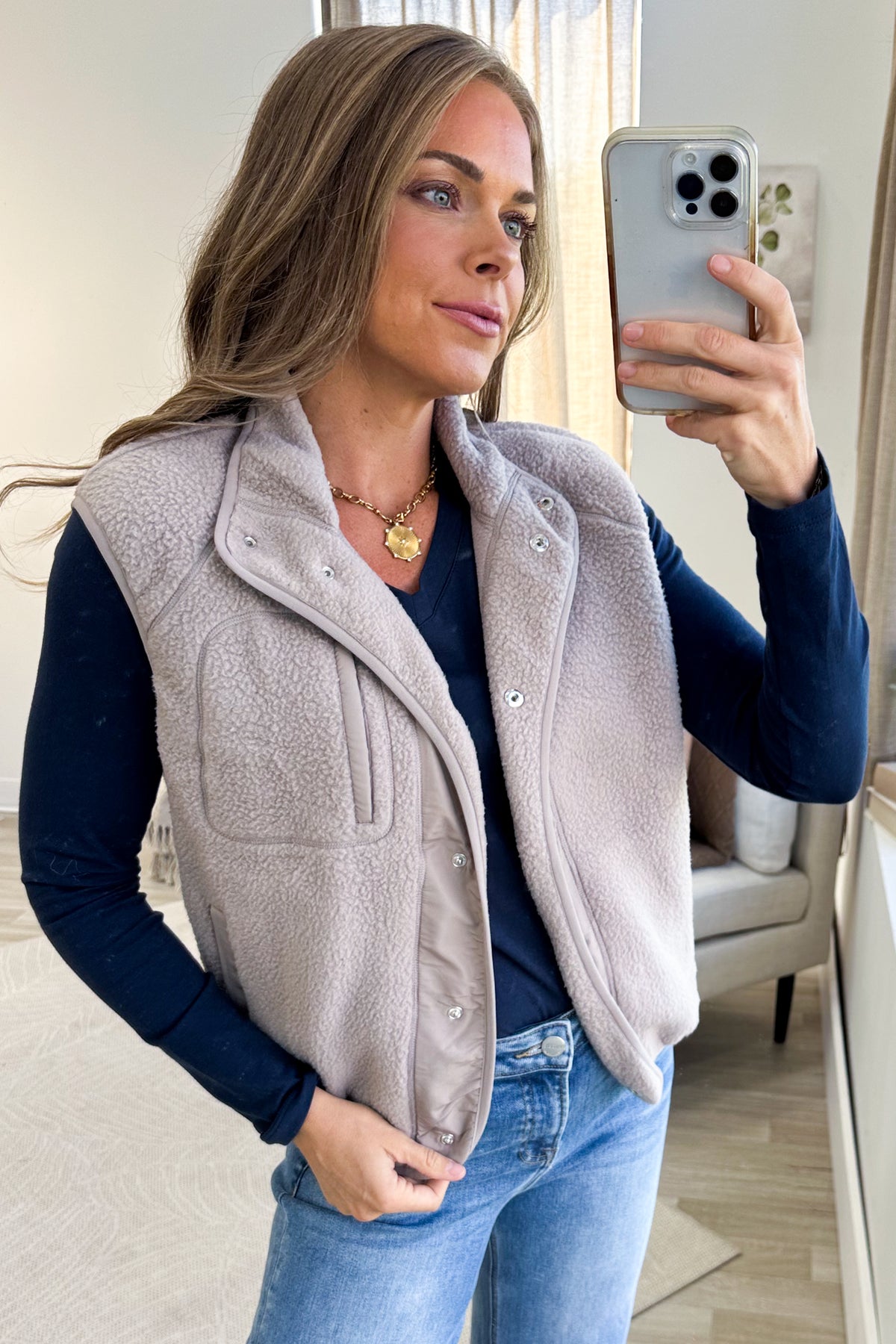 Thermal Fleece Vest With Pockets