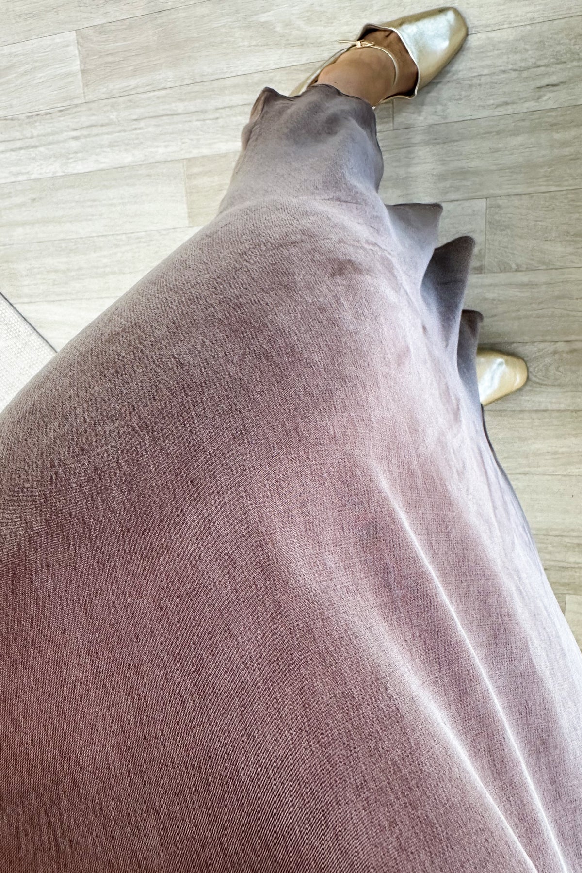 Mocha Suede Feel Midi Skirt