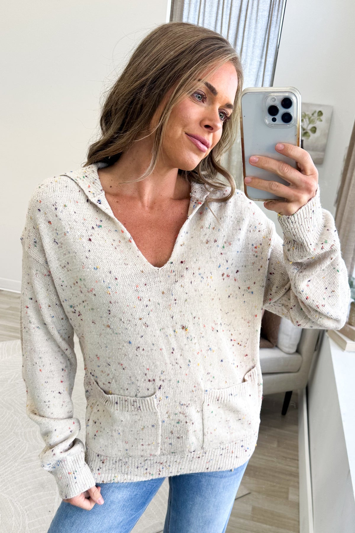 Oatmeal Melange Knitted Sweater