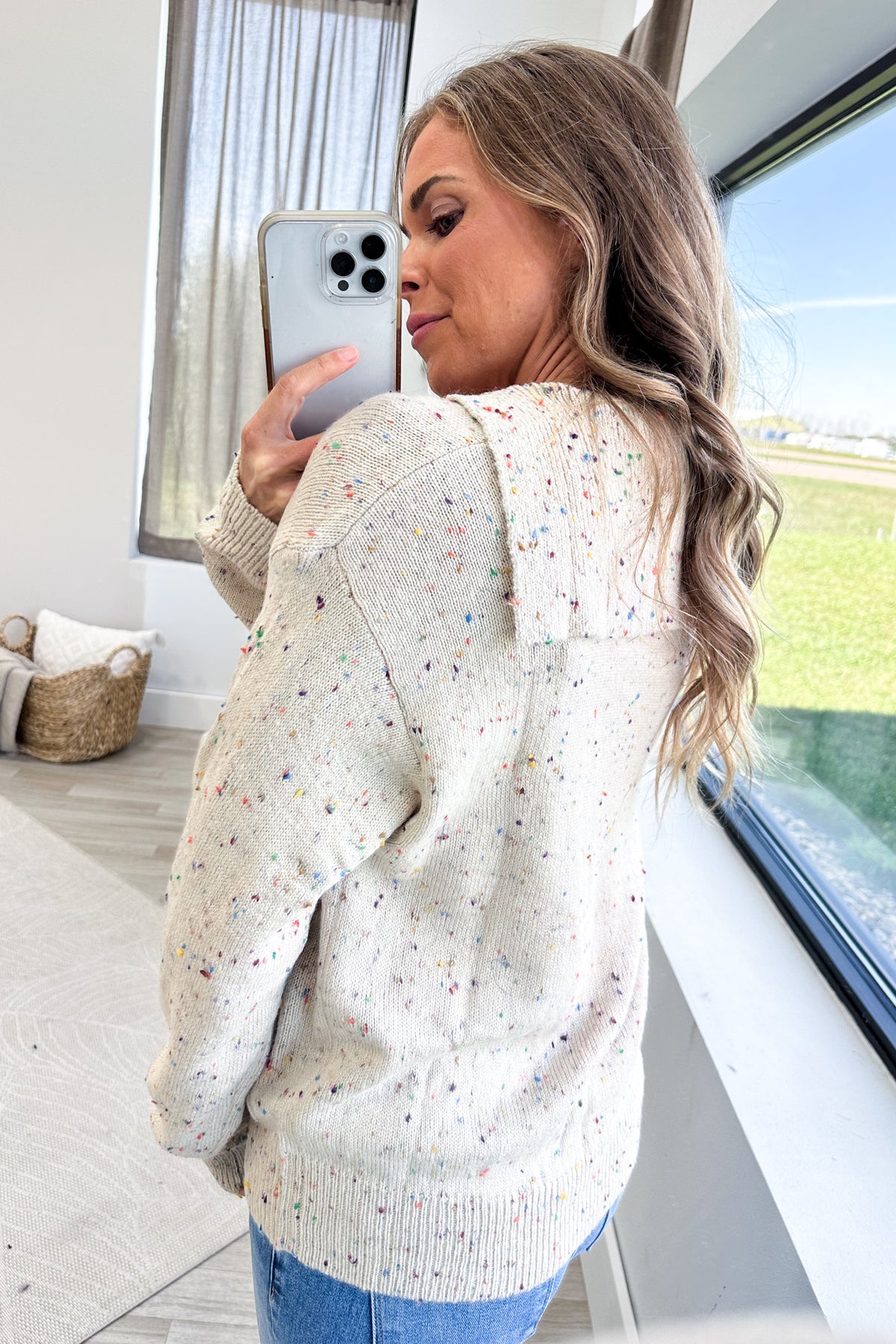 Oatmeal Melange Knitted Sweater