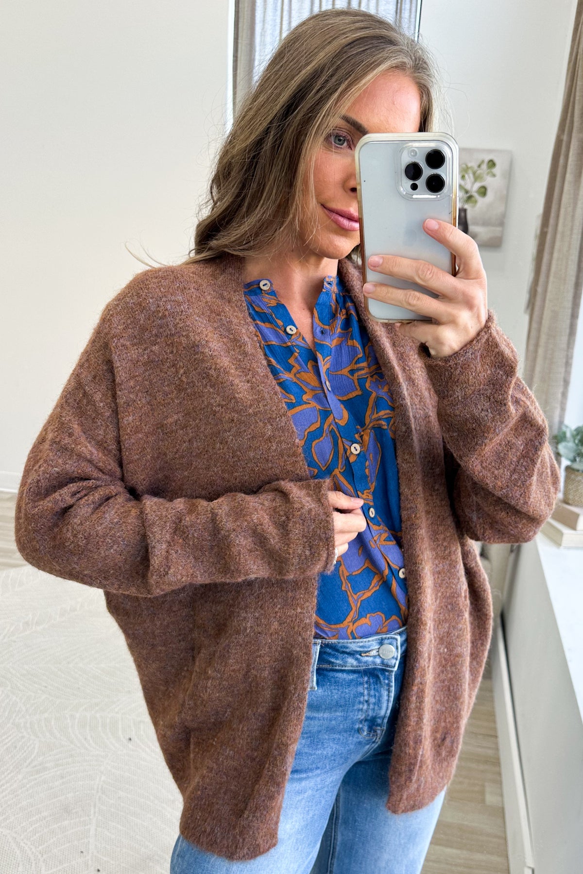 Mocha Knitted Sweater Cardigan