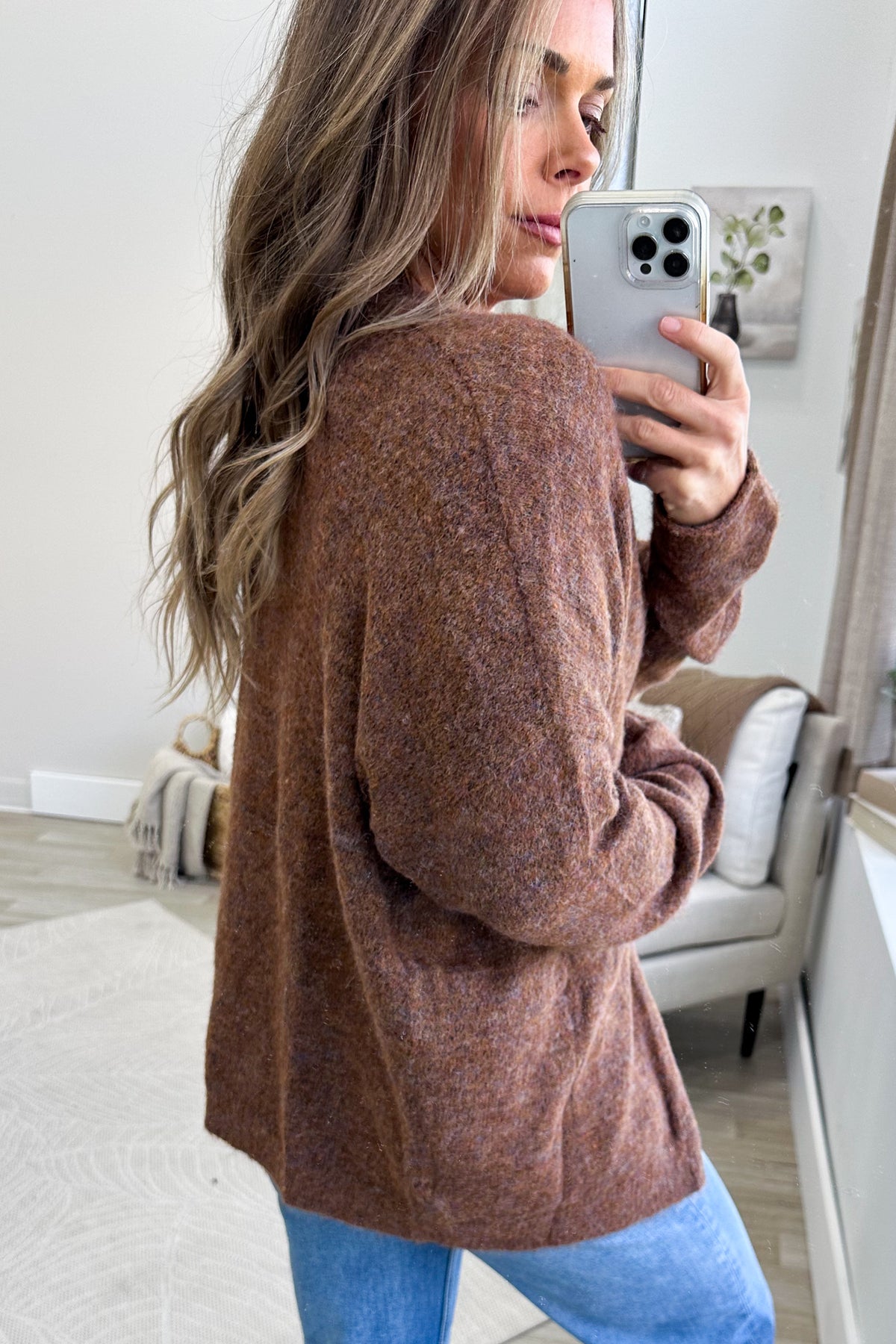 Mocha Knitted Sweater Cardigan